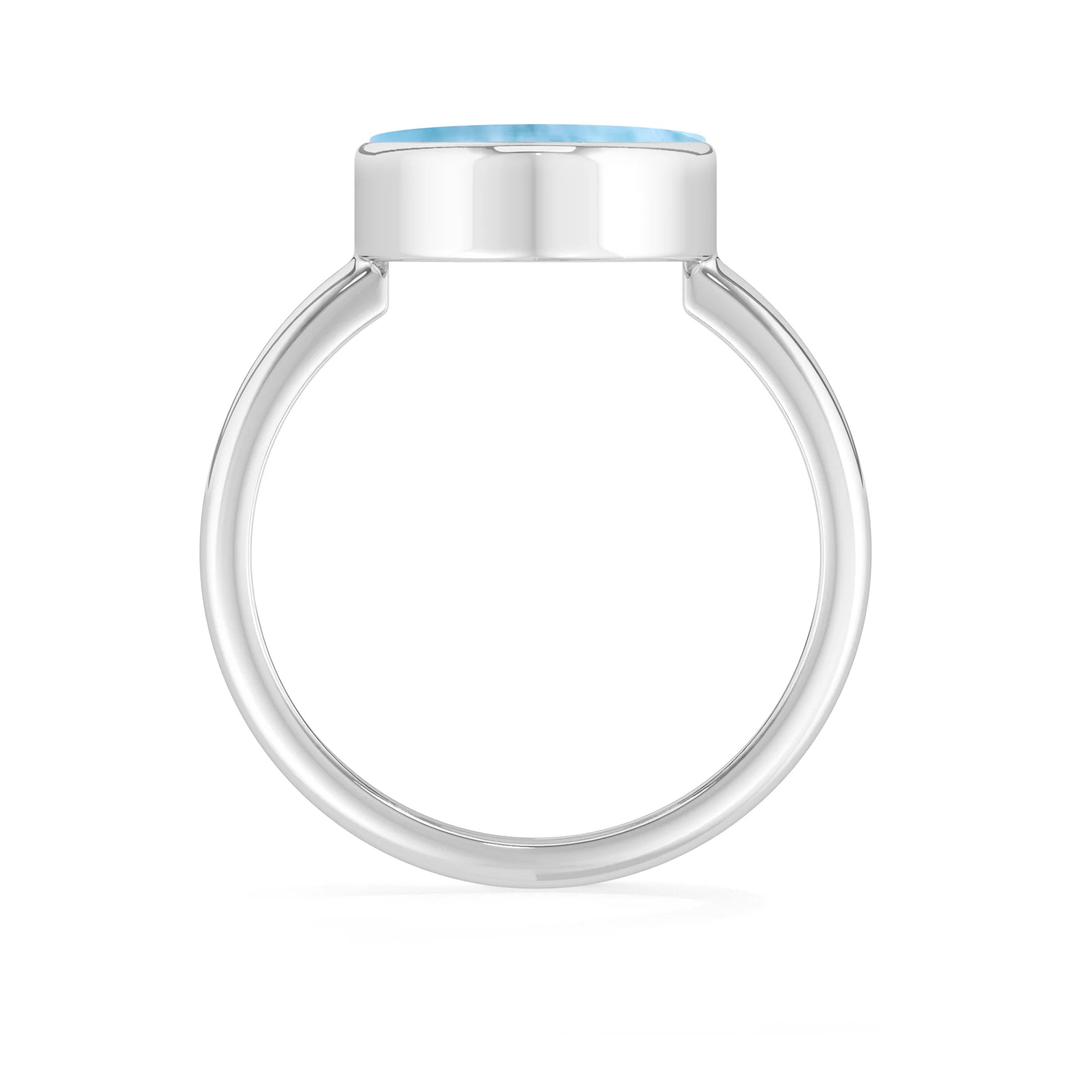 larimar bezel-set ring