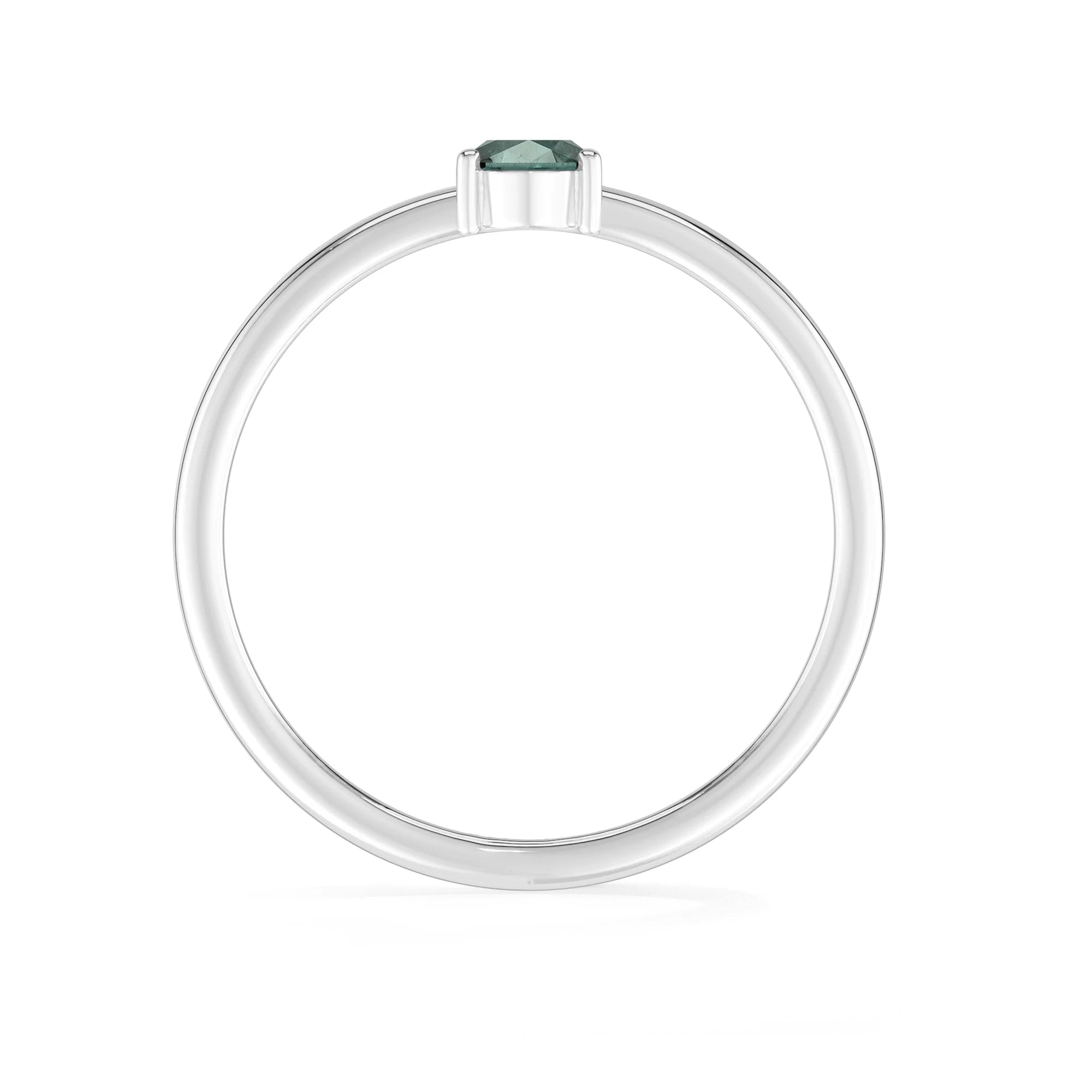 green tourmaline stackable prong-set ring