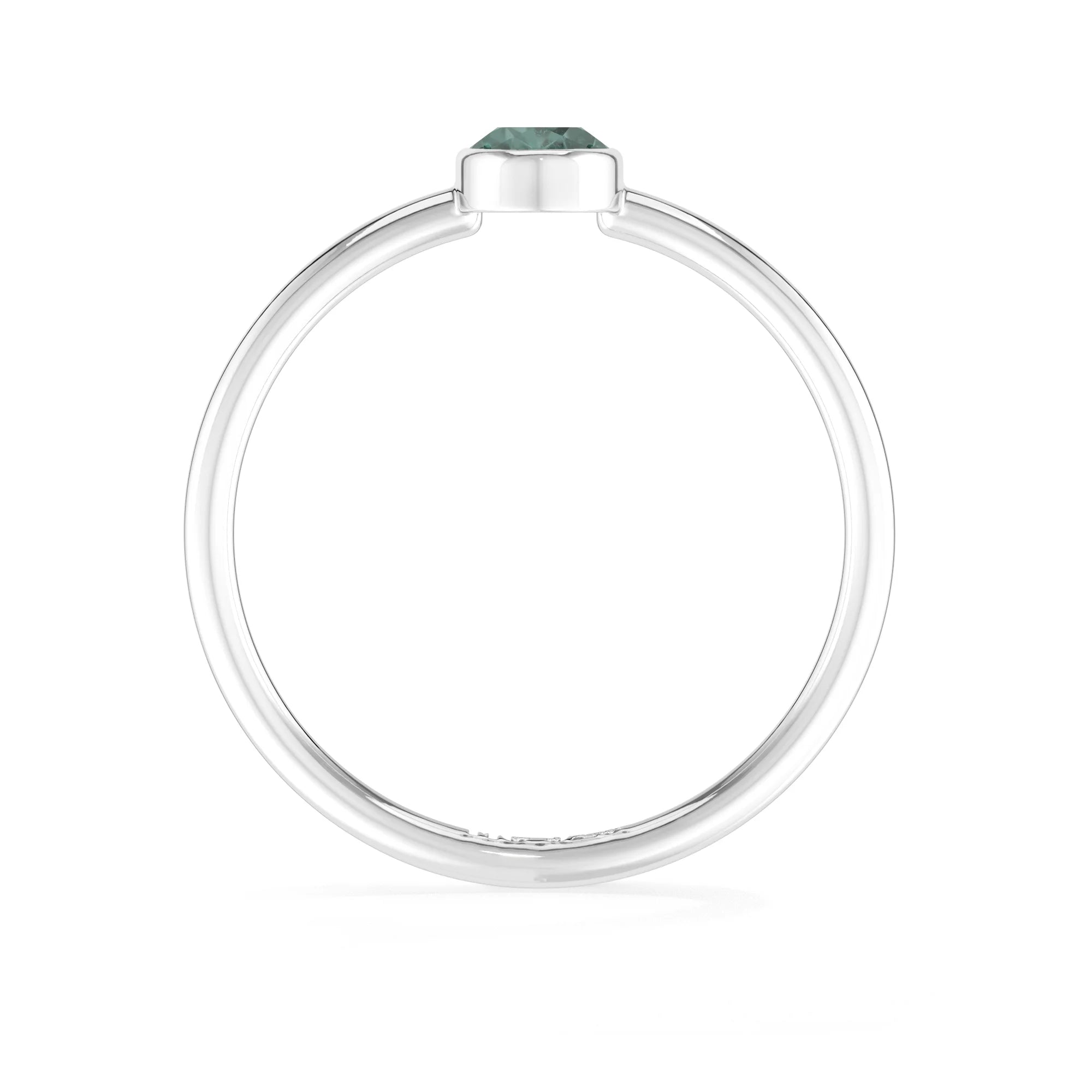 green tourmaline stackable bezel-set ring