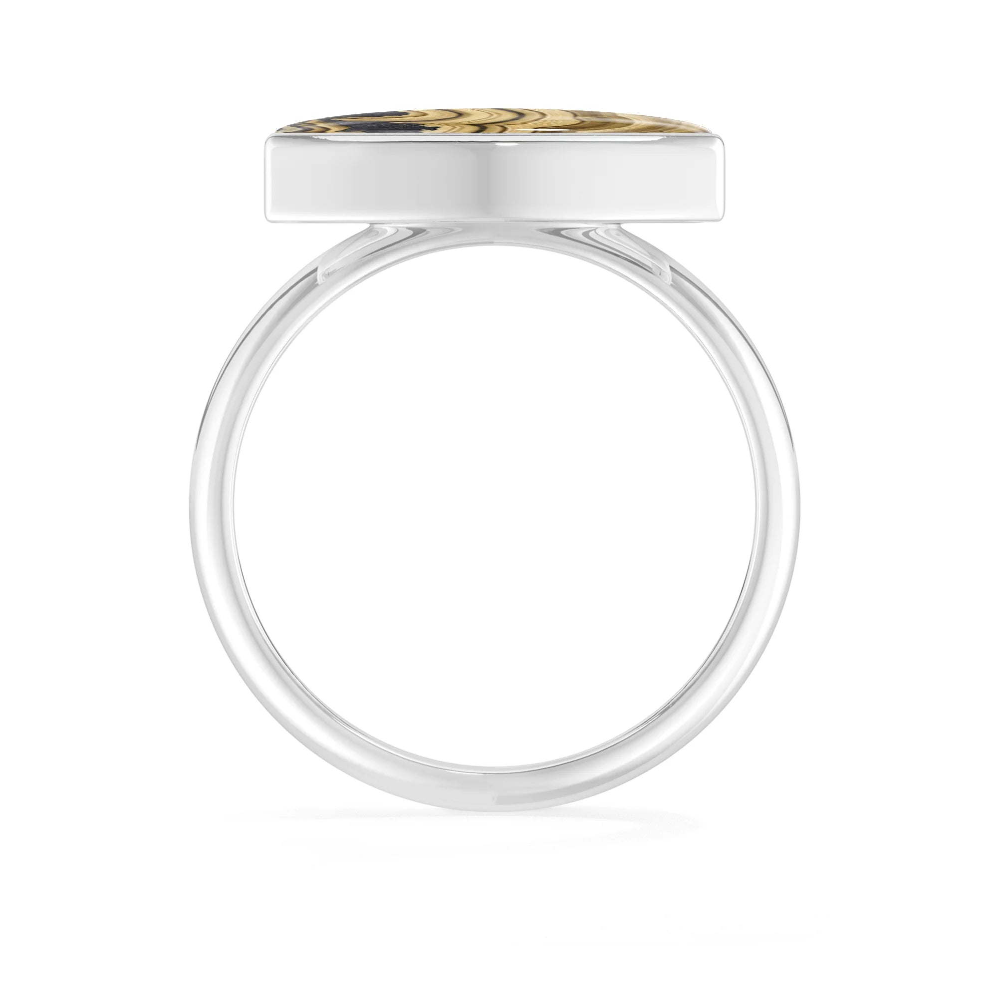 schalenblende bezel-set ring