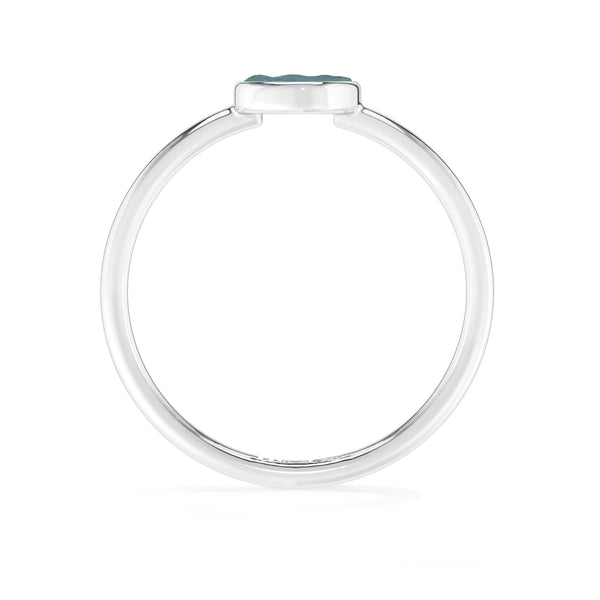 aquamarine stackable bezel-set ring