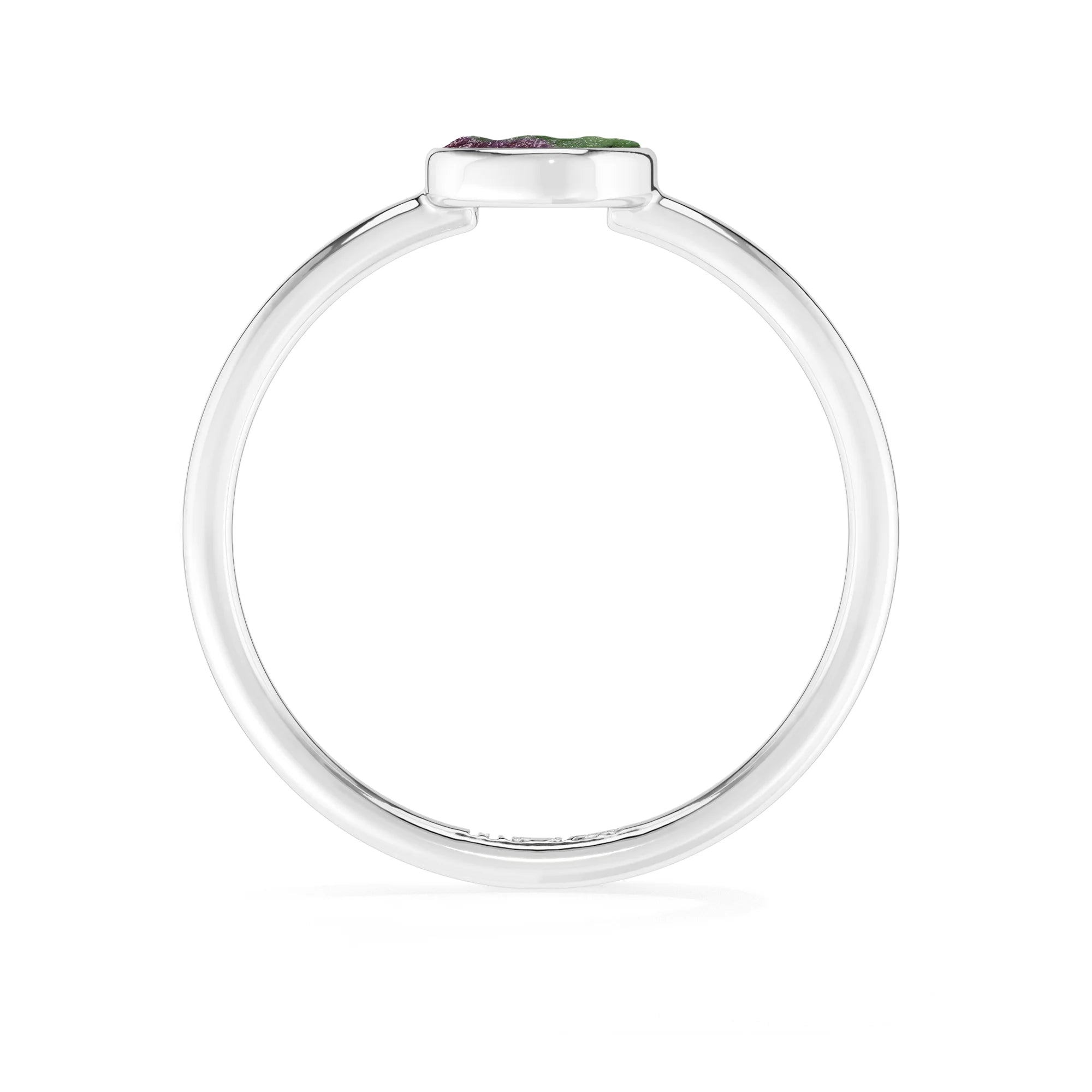 ruby zoisite stackable bezel-set ring