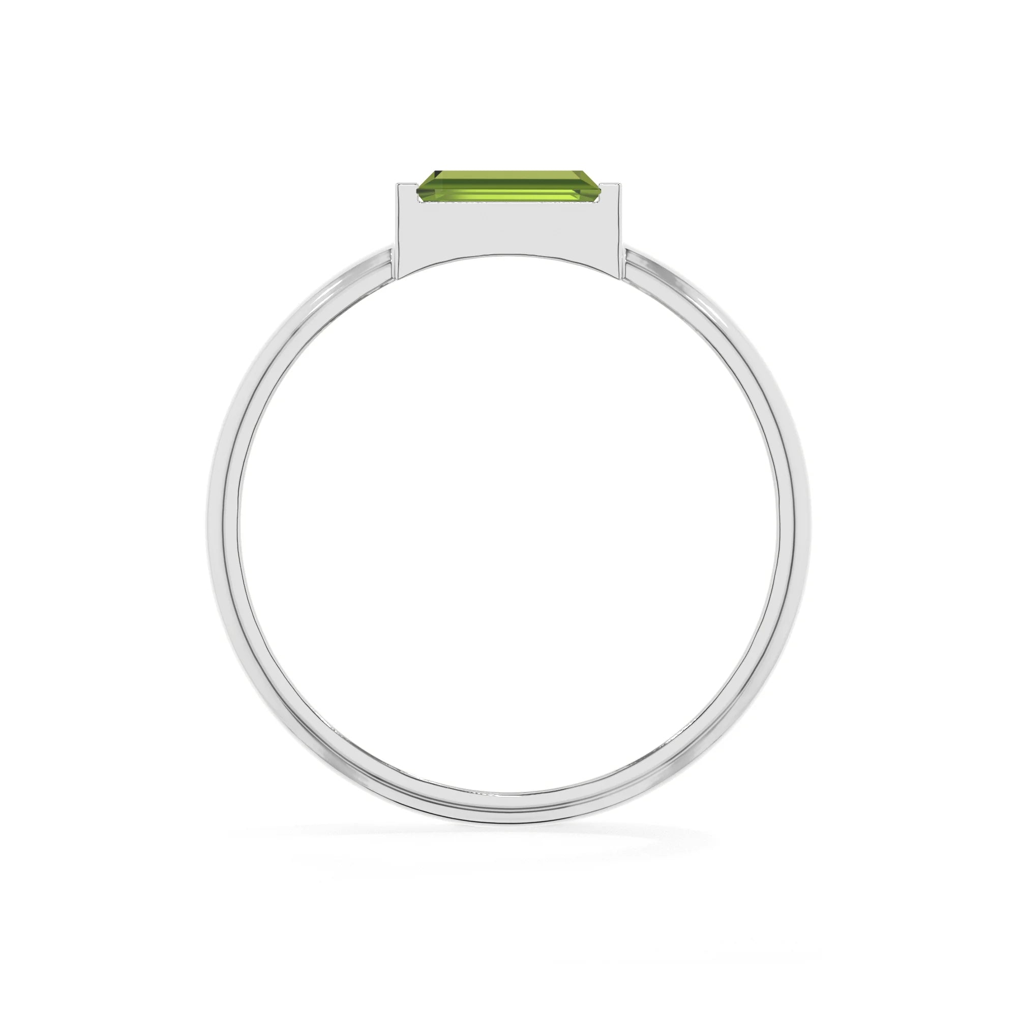 peridot stackable bezel-set ring