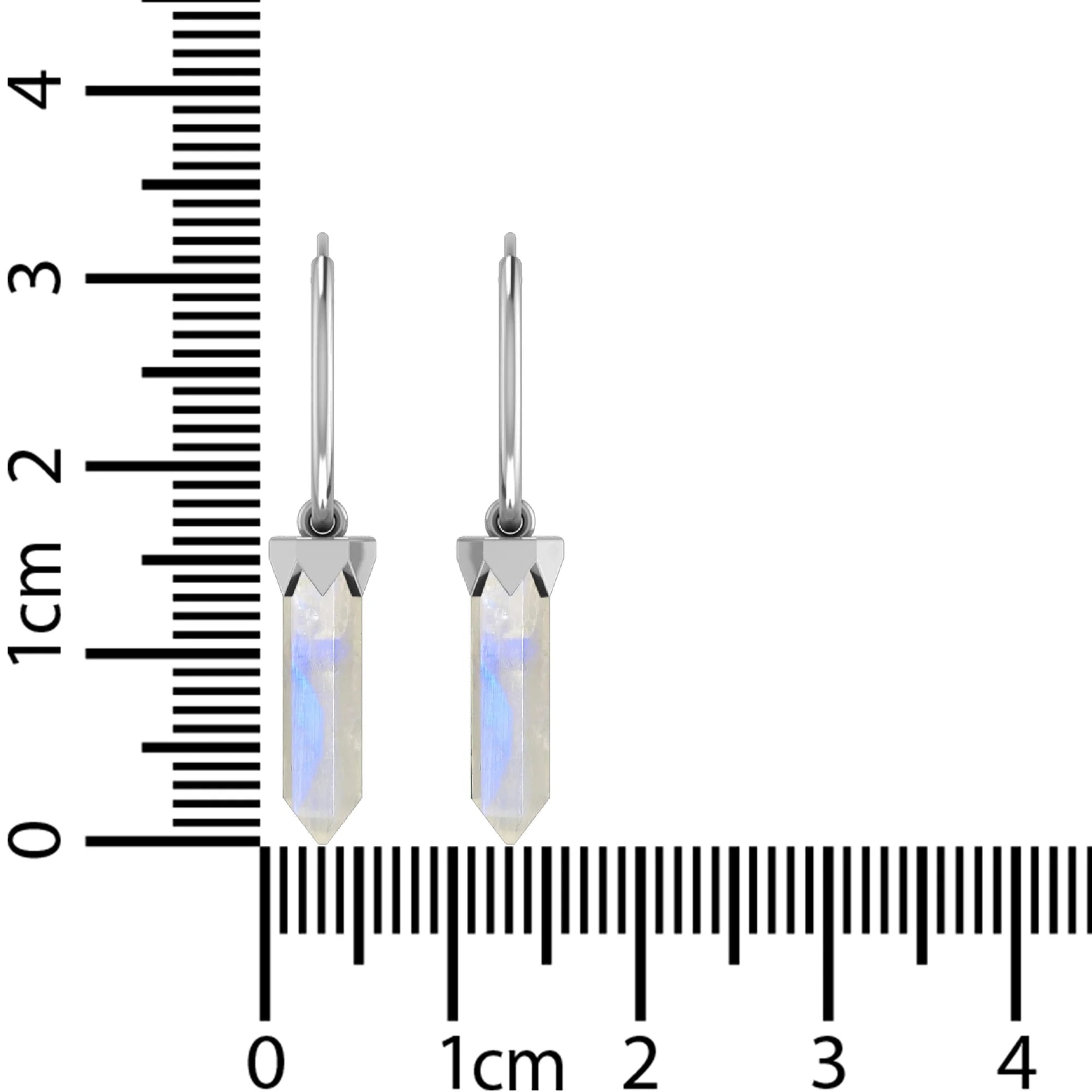 rainbow moonstone cut earrings