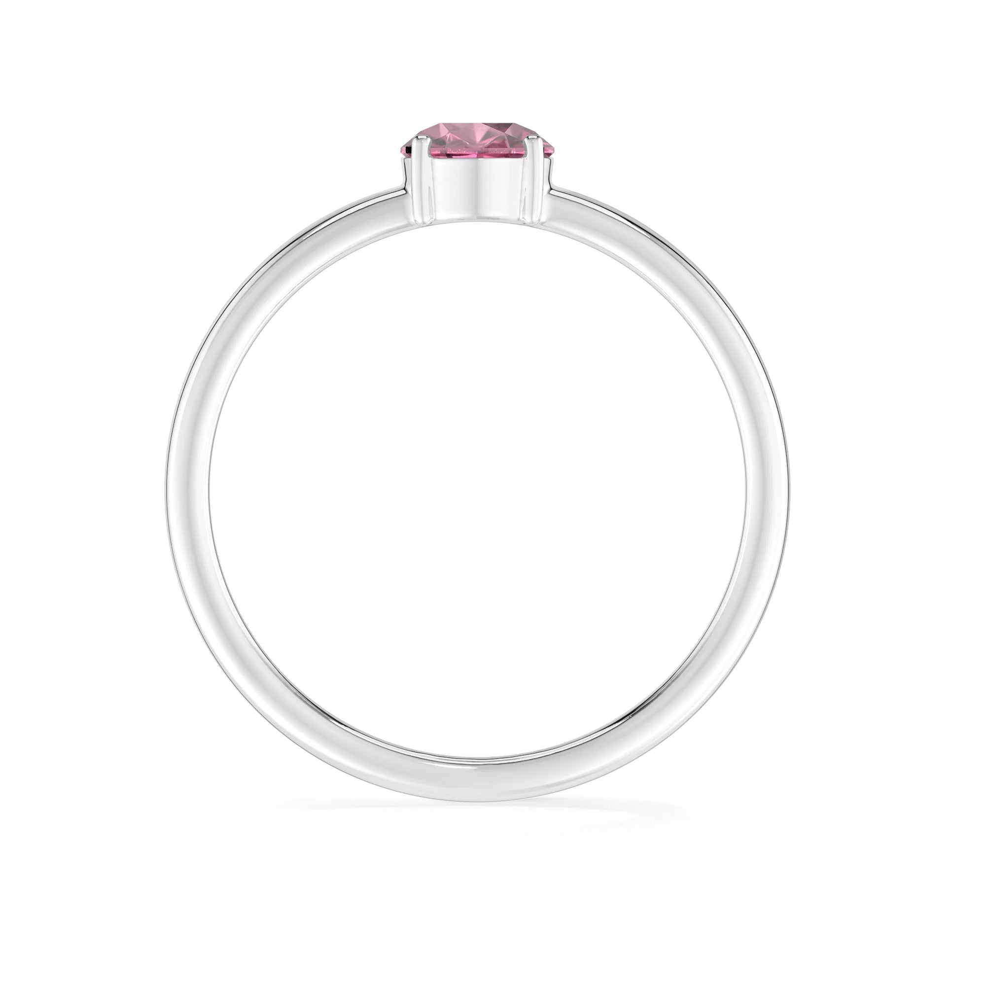 pink tourmaline stackable prong-set ring