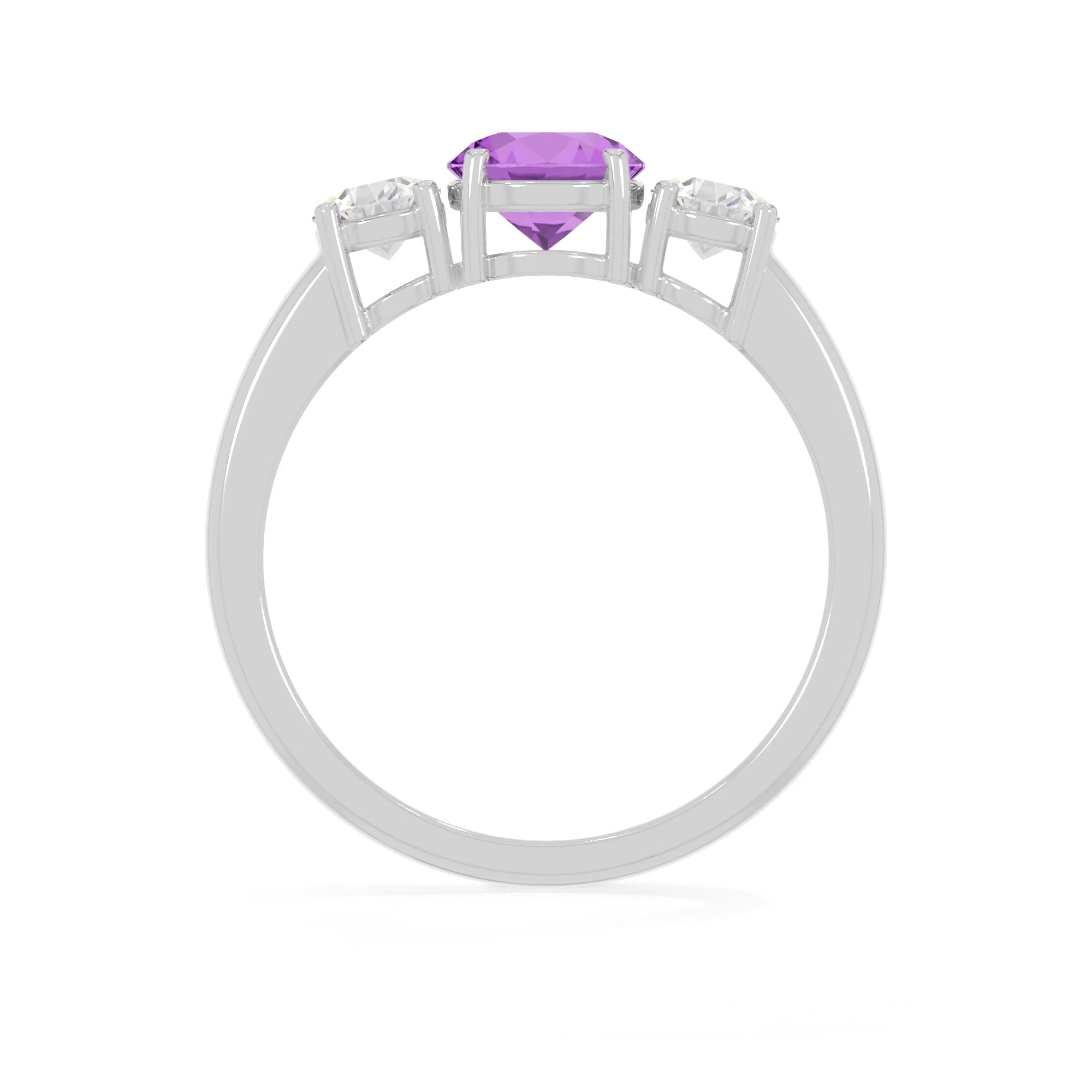 natural amethyst ring for women in sterling silver