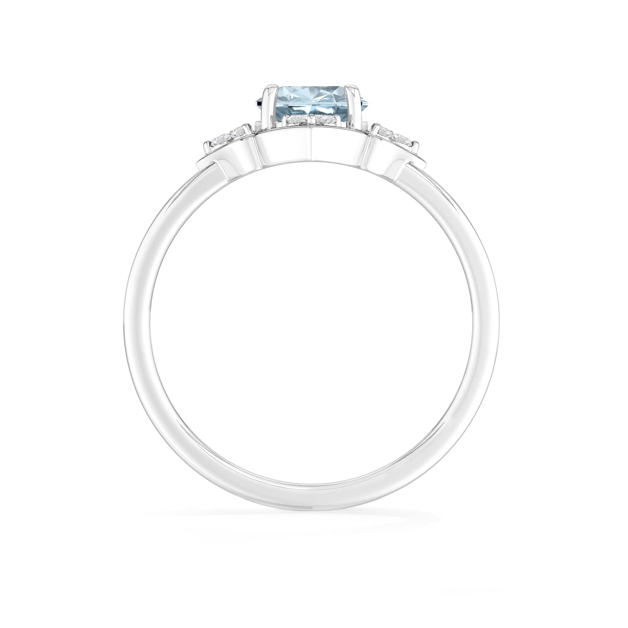 aquamarine prong set ring