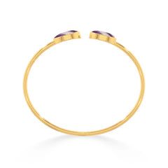 chevron amethyst cab bracelet