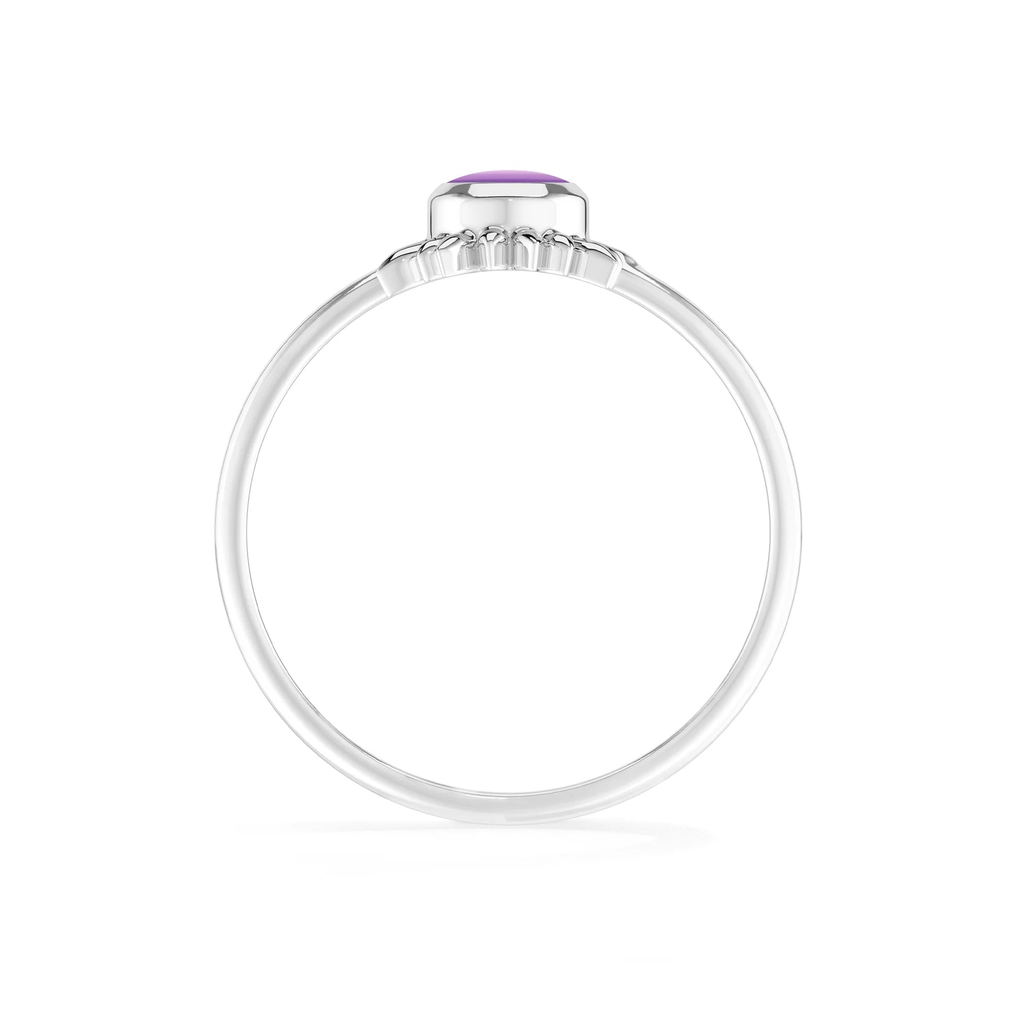 amethyst bezel-set ring