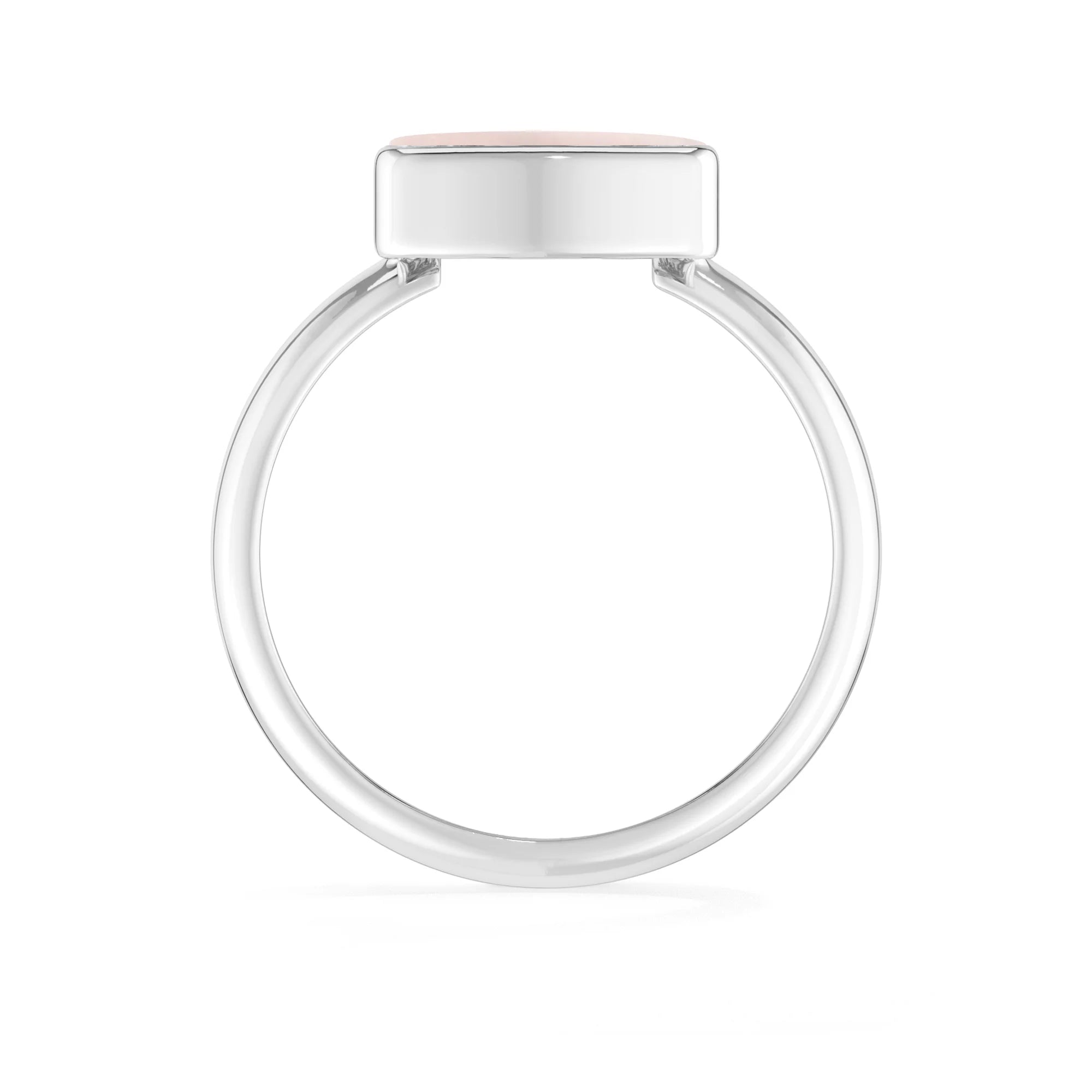 rose-quartz bezel-set ring