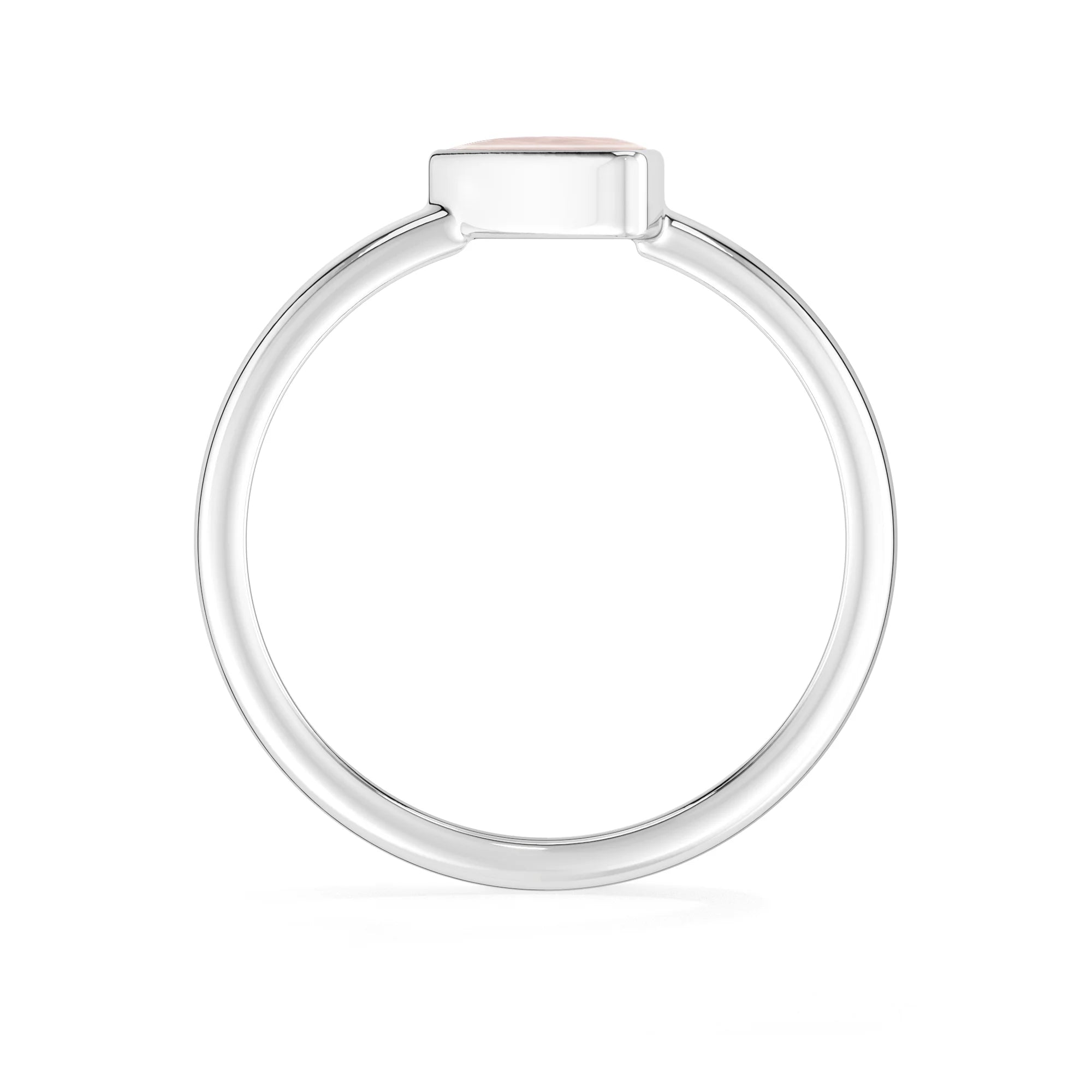 rose-quartz bezel-set ring