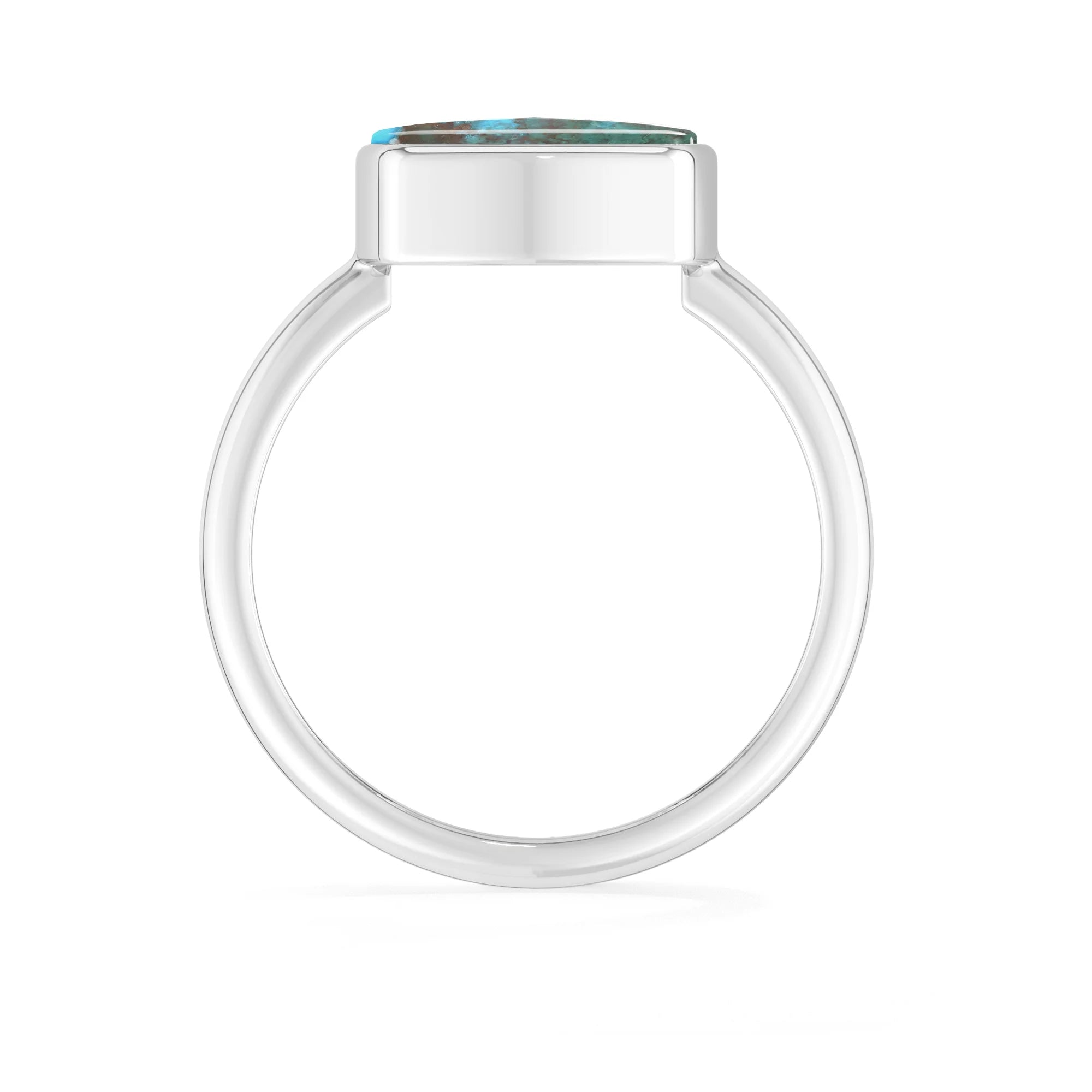 chrysocolla bezel-set ring