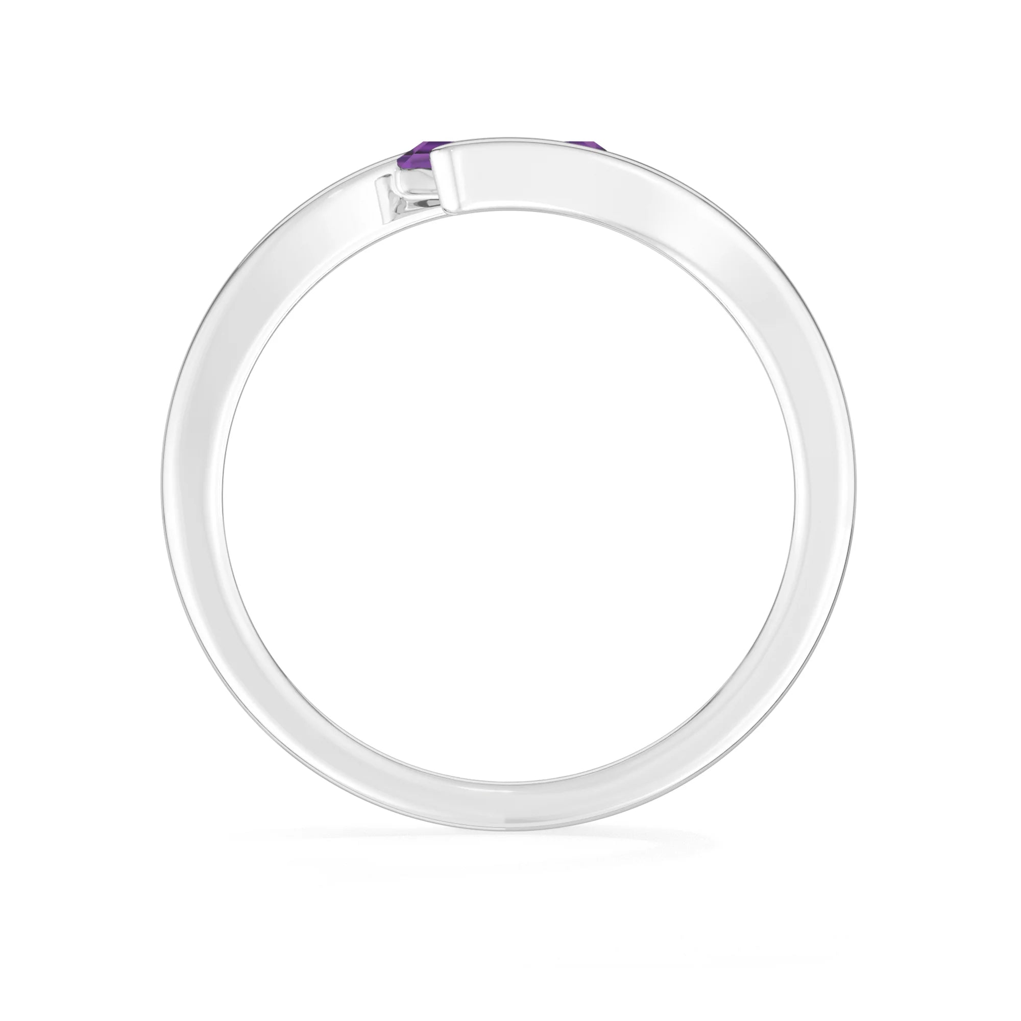 amethyst bezel-set ring