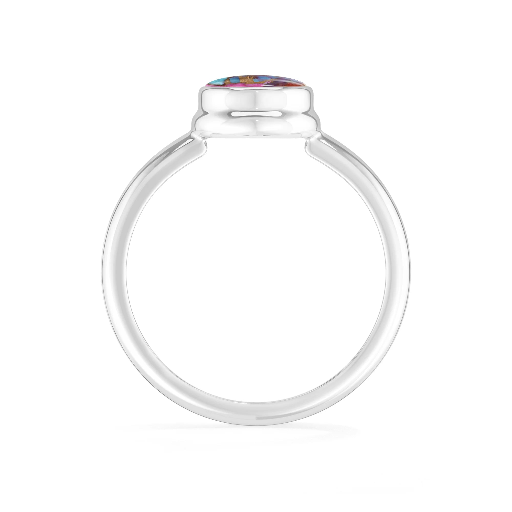 pink-spiny-oyster bezel-set ring