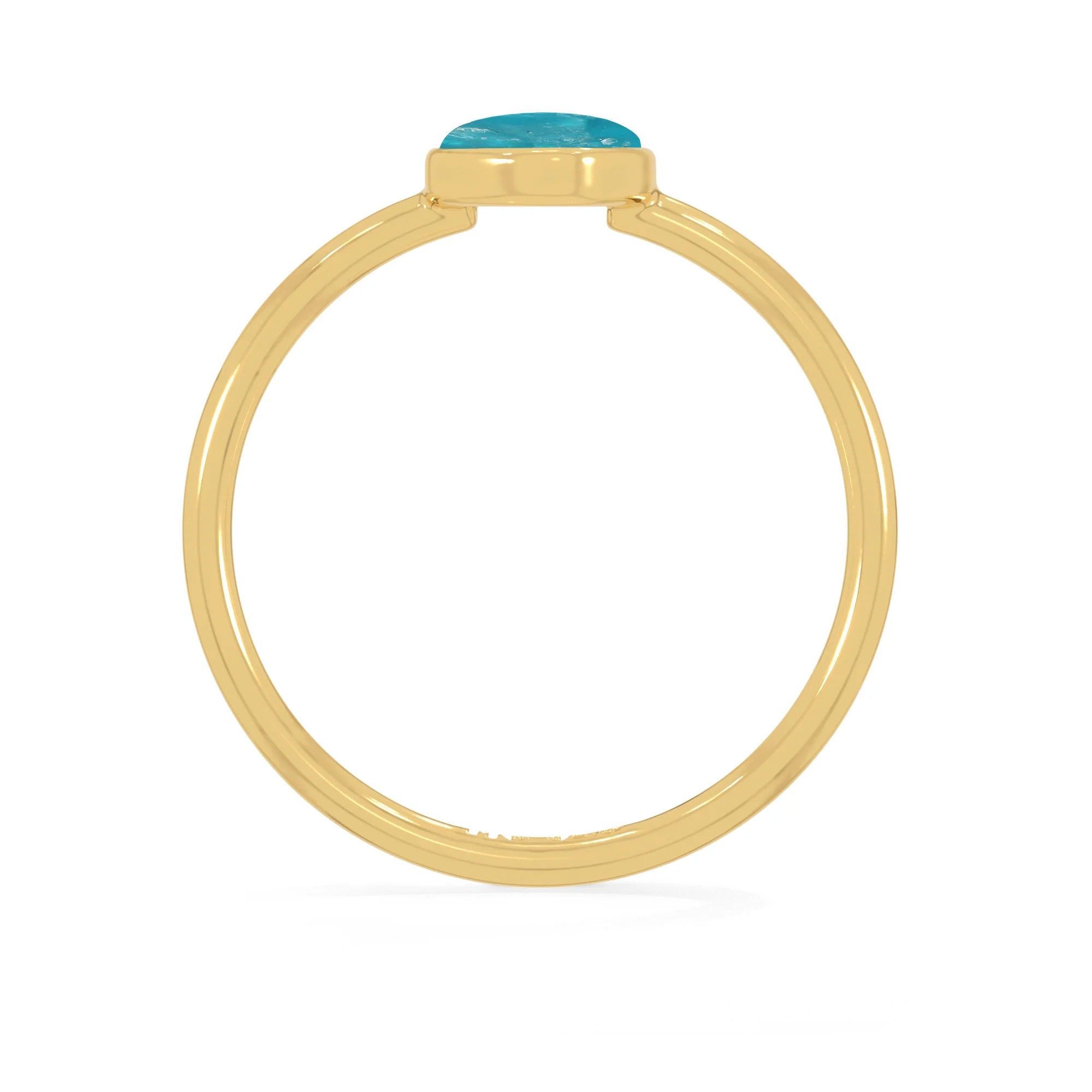 paraiba apatite stackable bezel-set ring