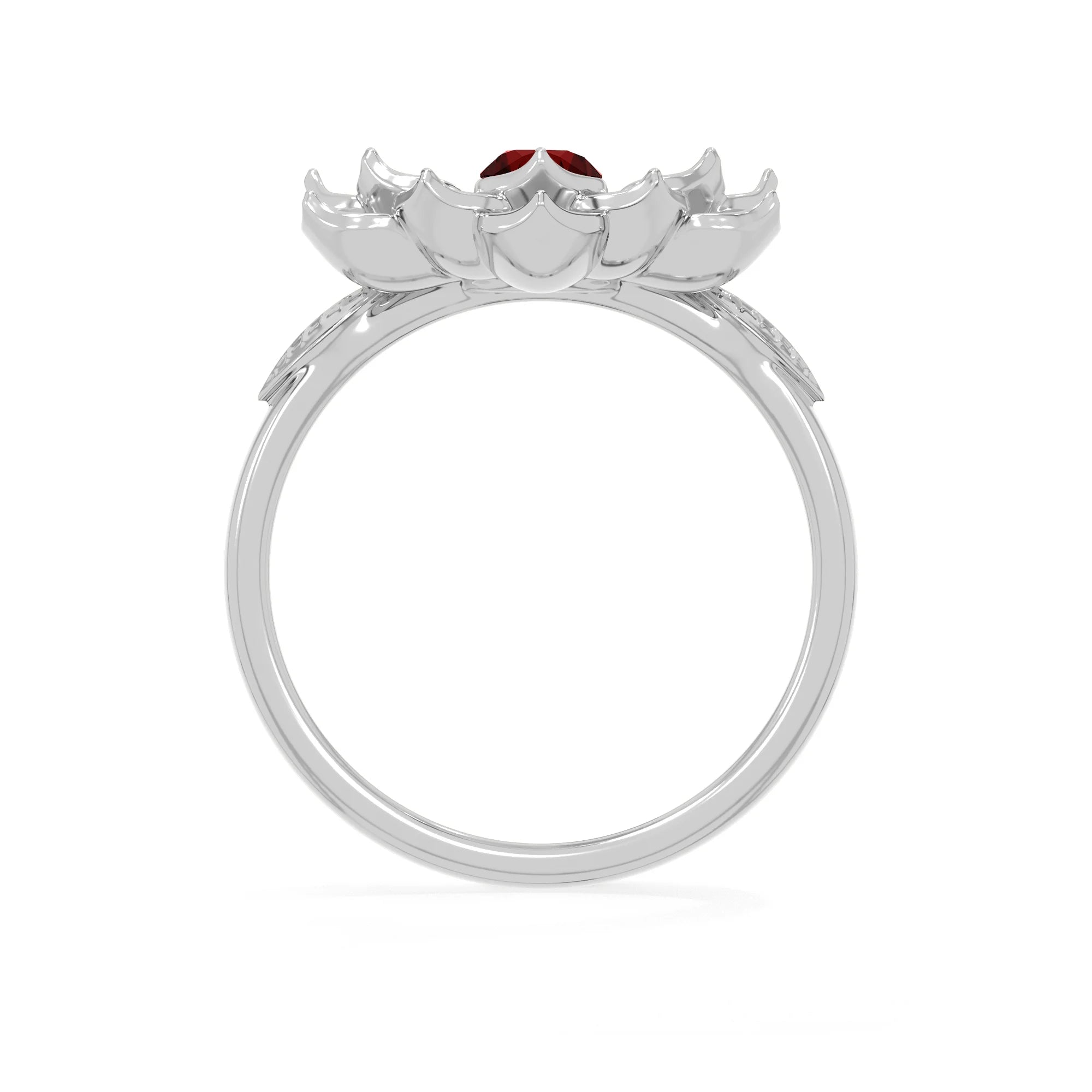 natural garnet ring for women in sterling silver