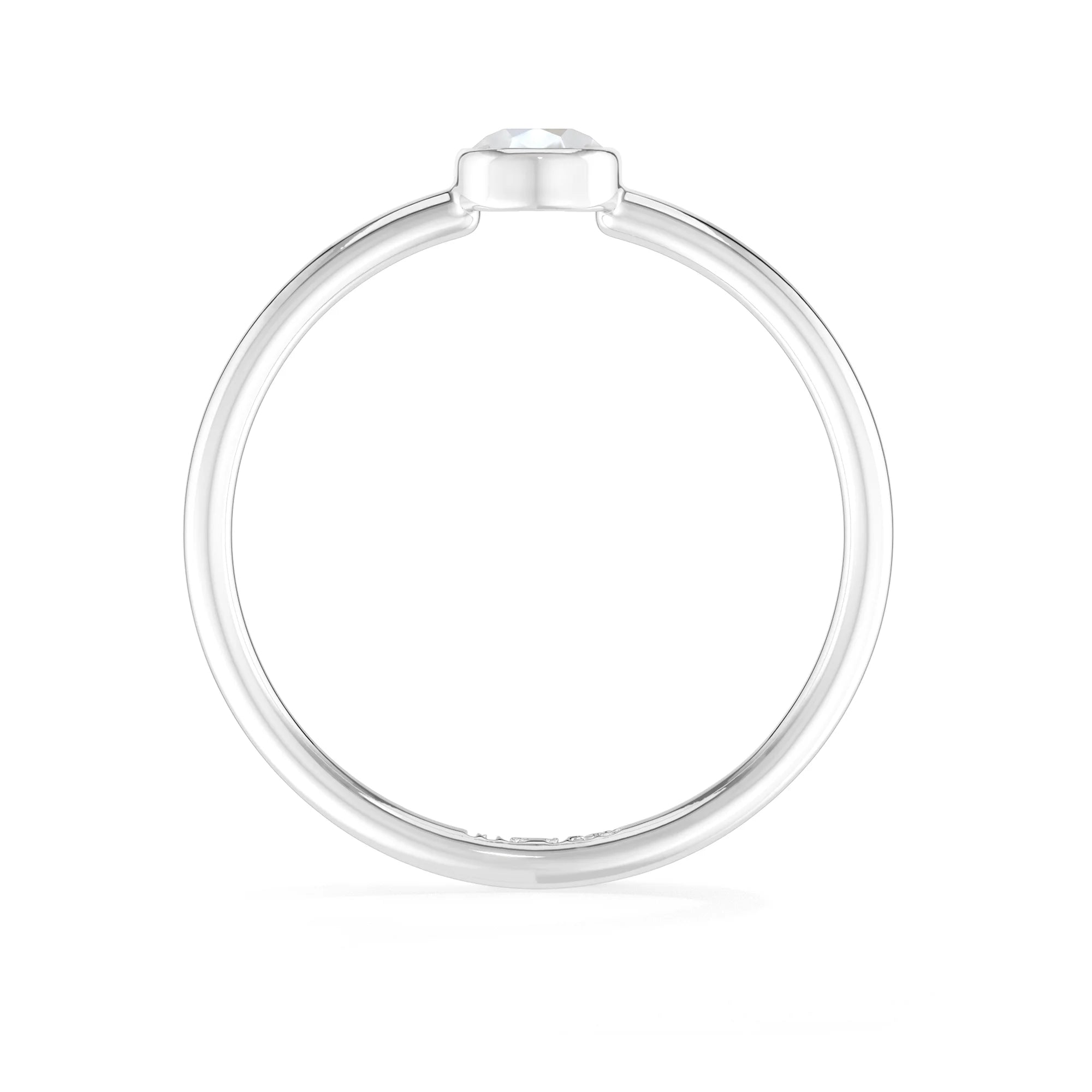 rainbow moonstone stackable bezel-set ring