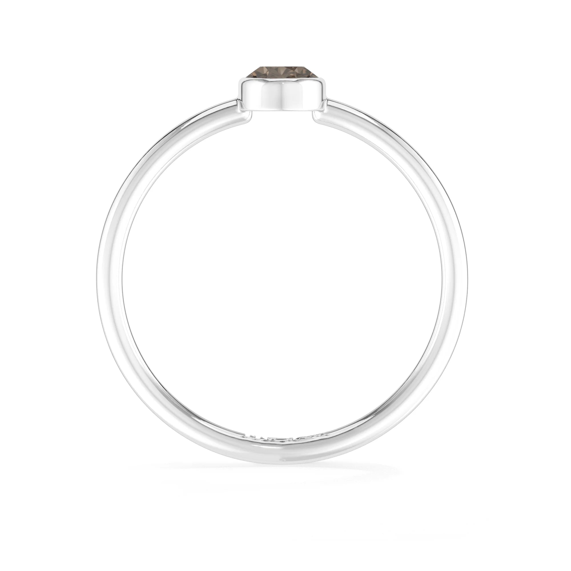 smoky quartz stackable bezel-set ring