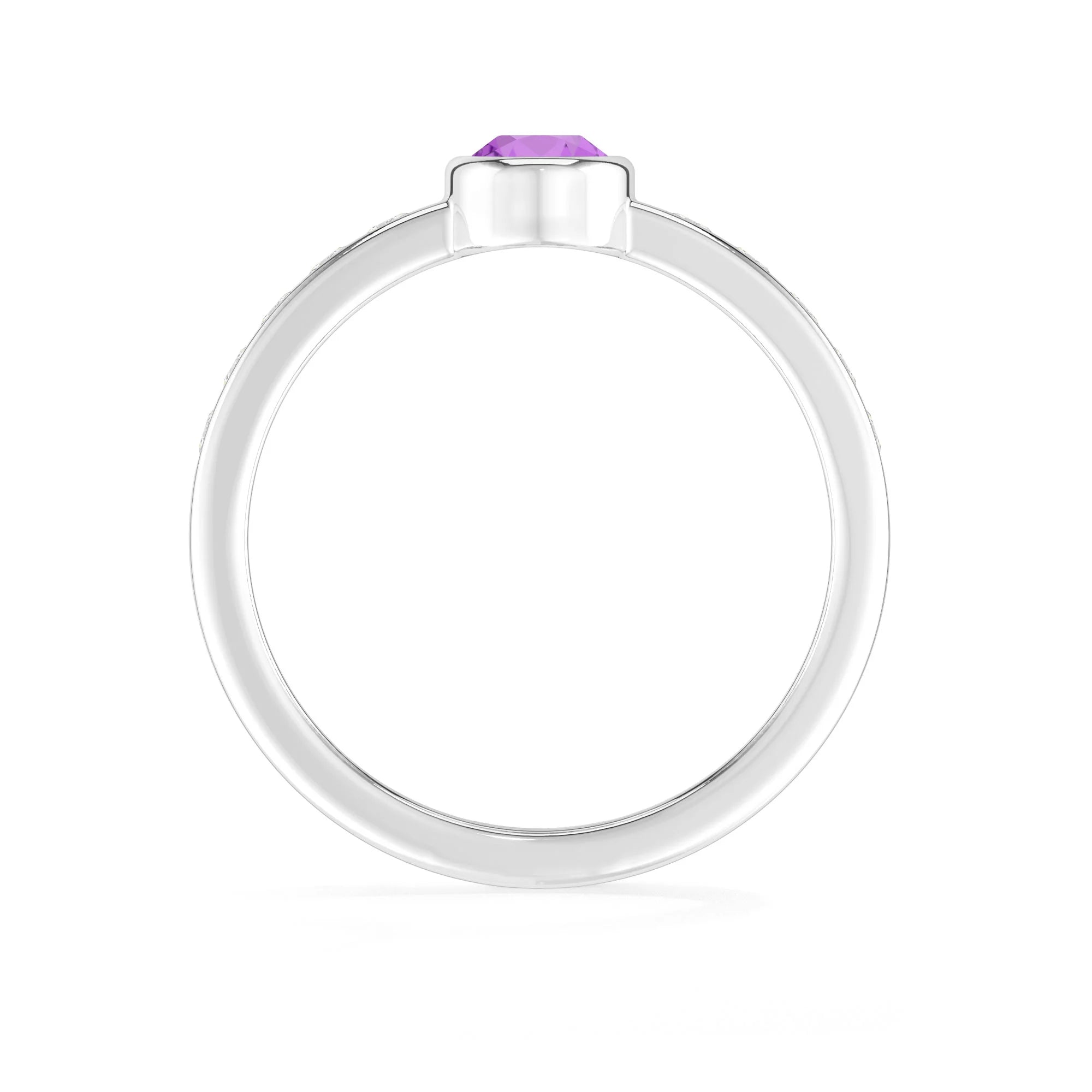 amethyst bezel-set ring