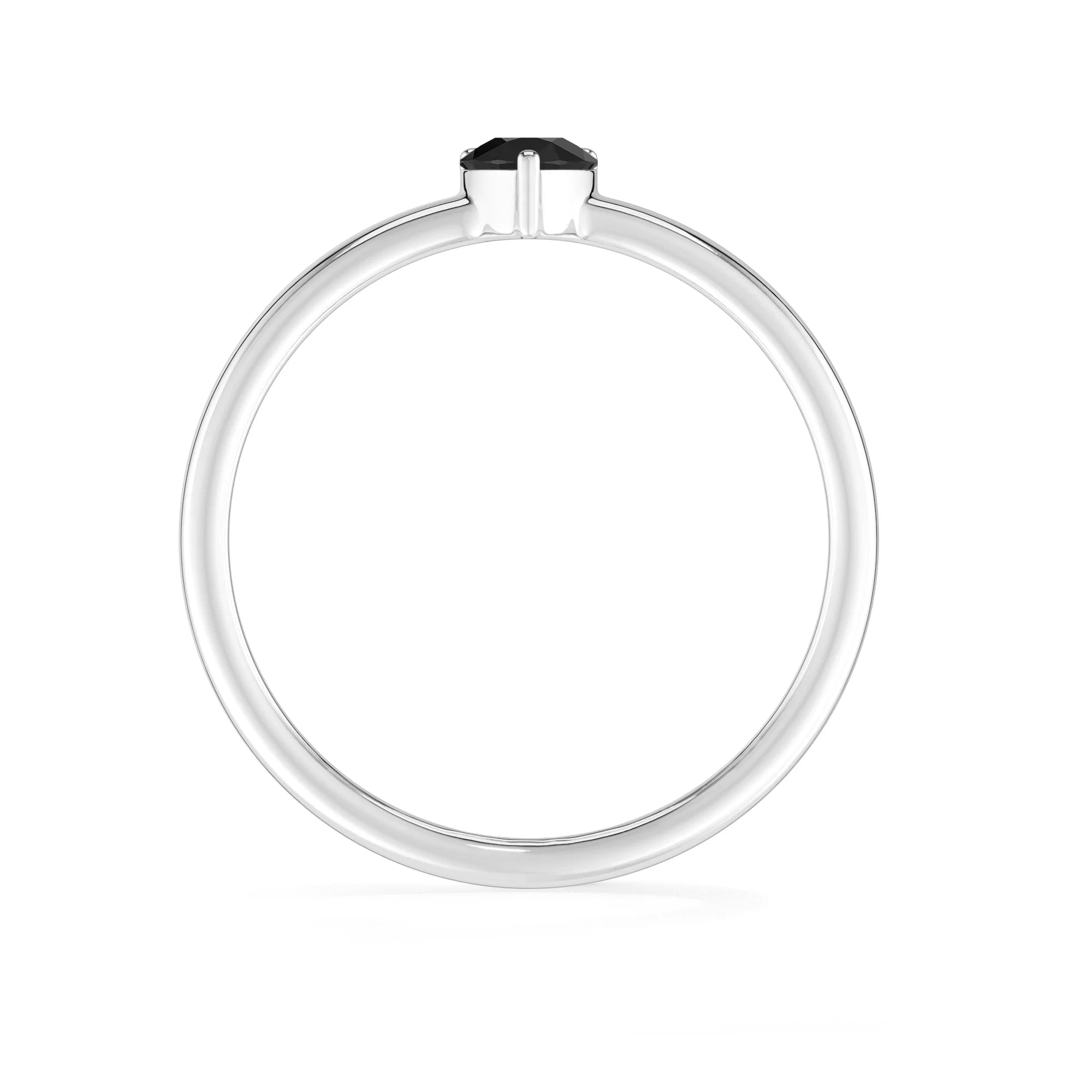 black tourmaline stackable prong-set ring