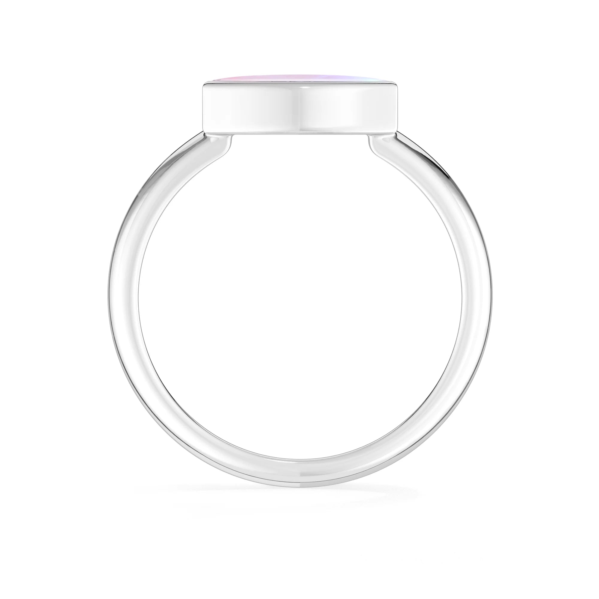 pink-moonstone bezel-set ring
