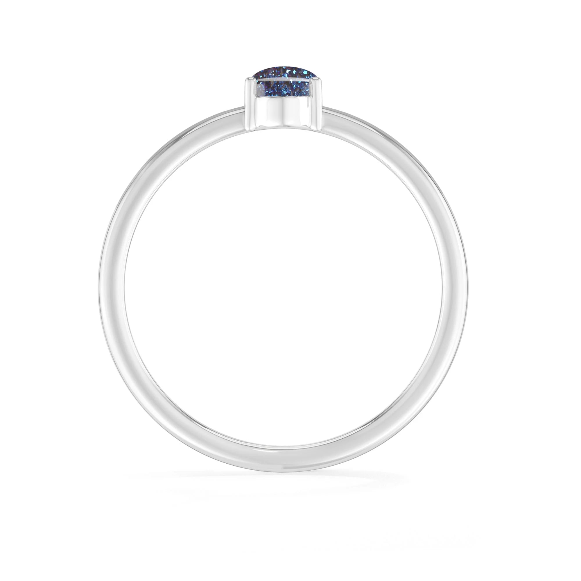 titanium-druzy-blue stackable prong-set ring