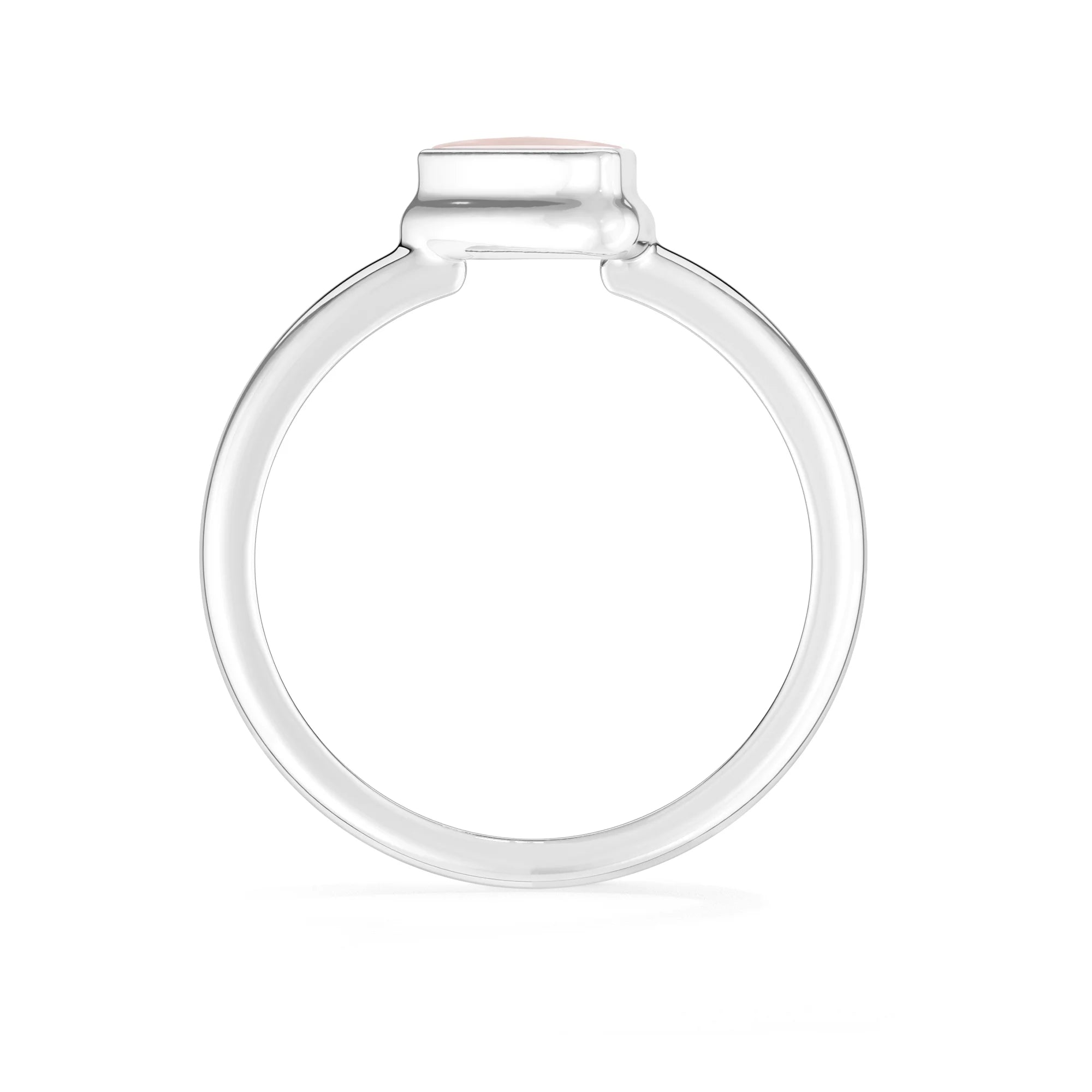 rose-quartz bezel-set ring