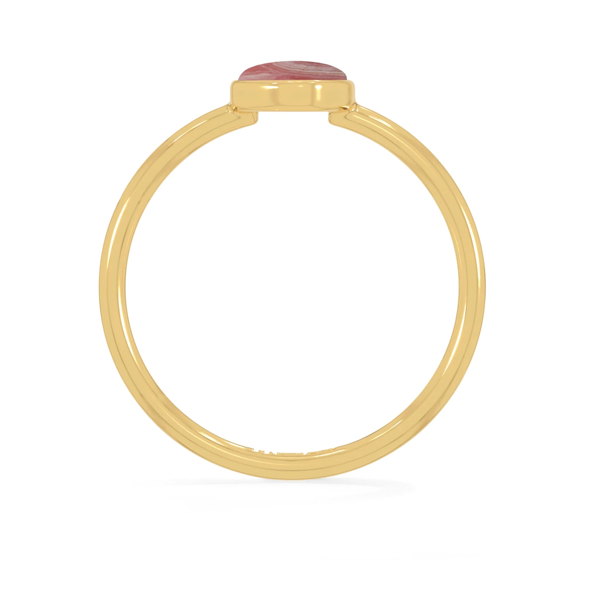 rhodochrosite stackable bezel-set ring