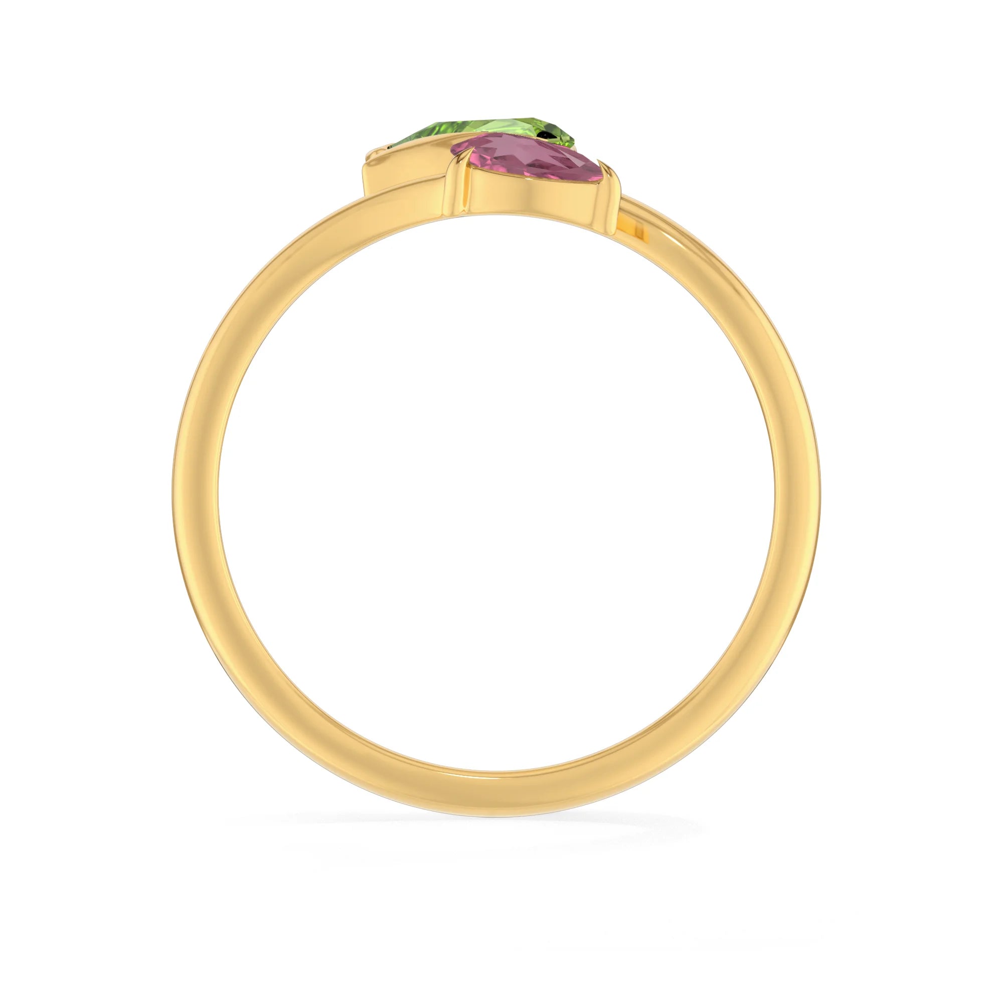 peridot & pink tourmaline ring