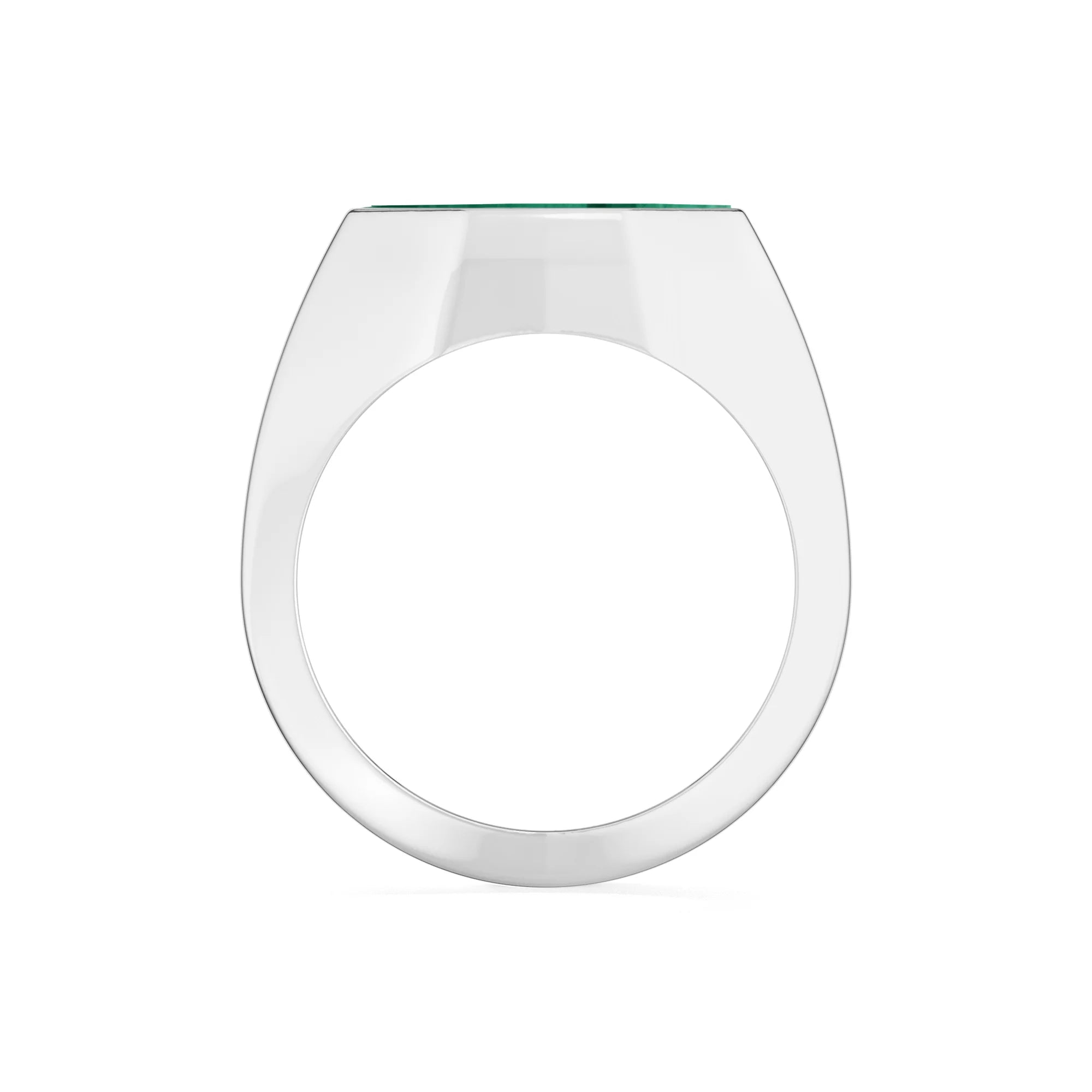 malachite men bezel-set ring