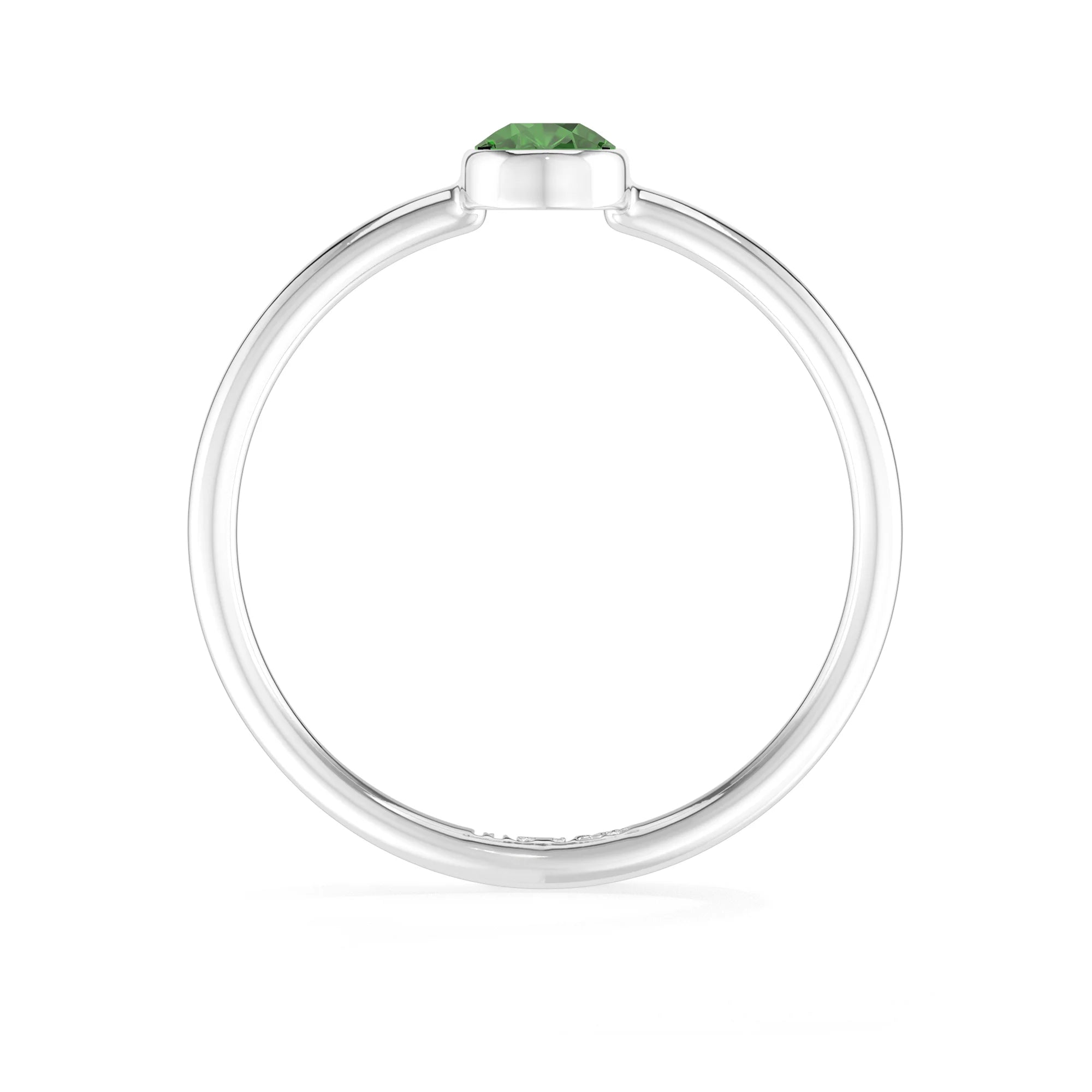 chrome Diopside stackable bezel-set ring