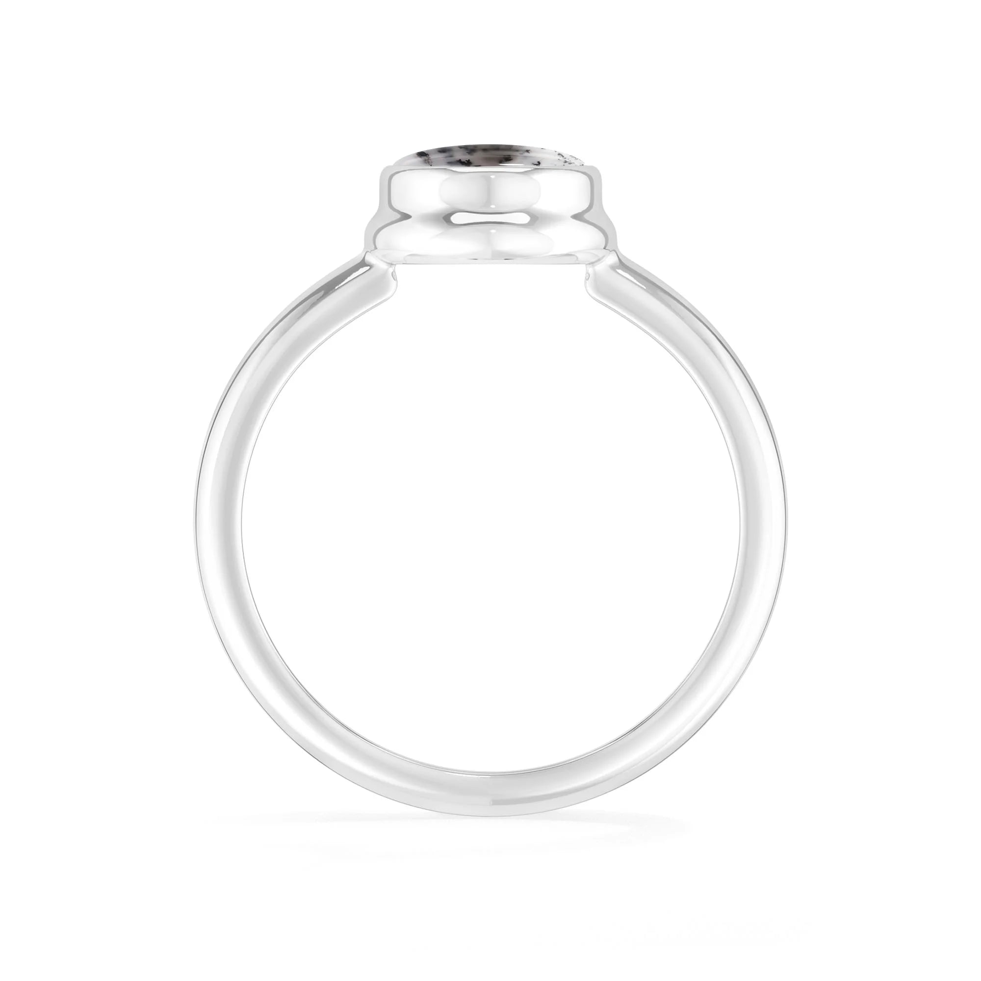 dendritic-opal bezel-set ring