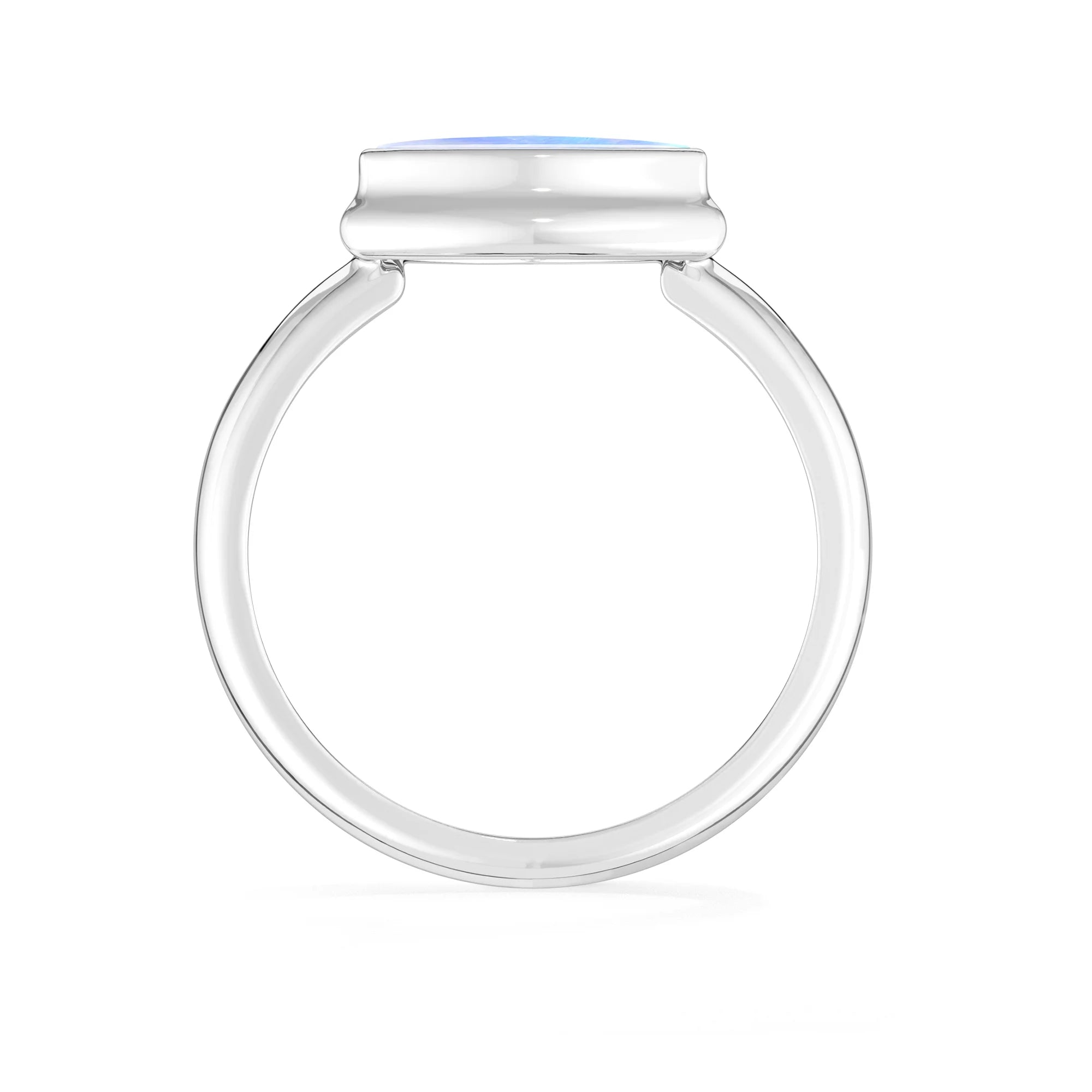purple-moonstone bezel-set ring