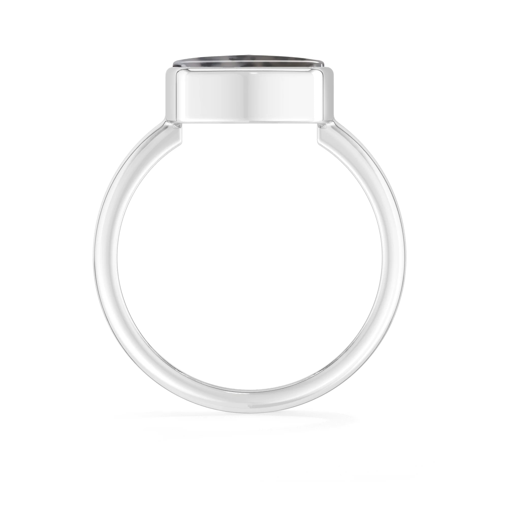 dendritic-opal bezel-set ring