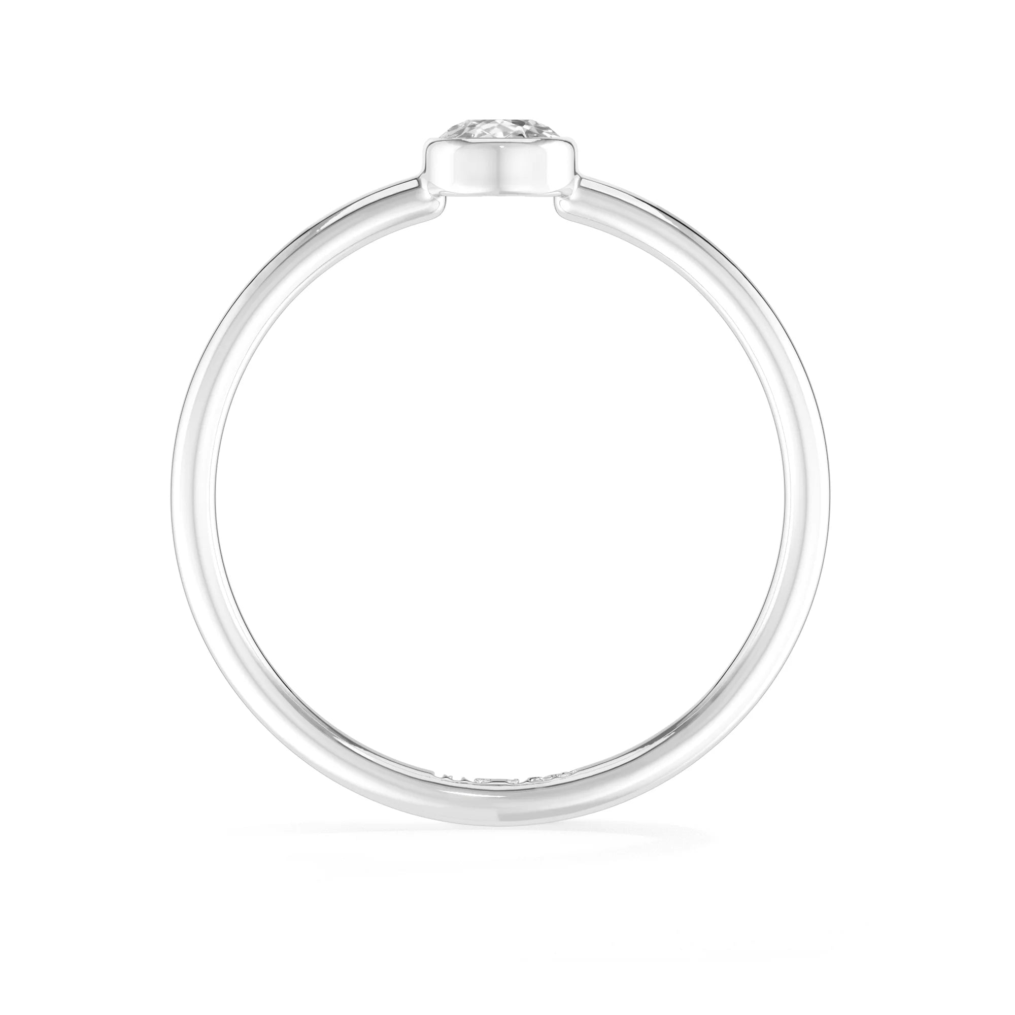 white topaz stackable bezel-set ring