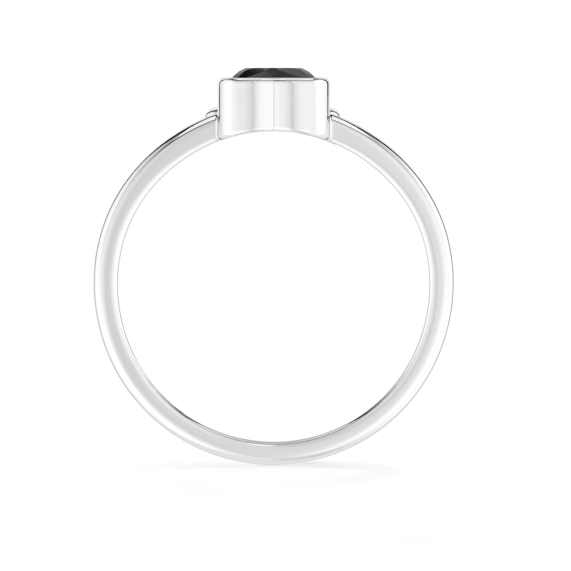 black-tourmaline stackable bezel-set ring