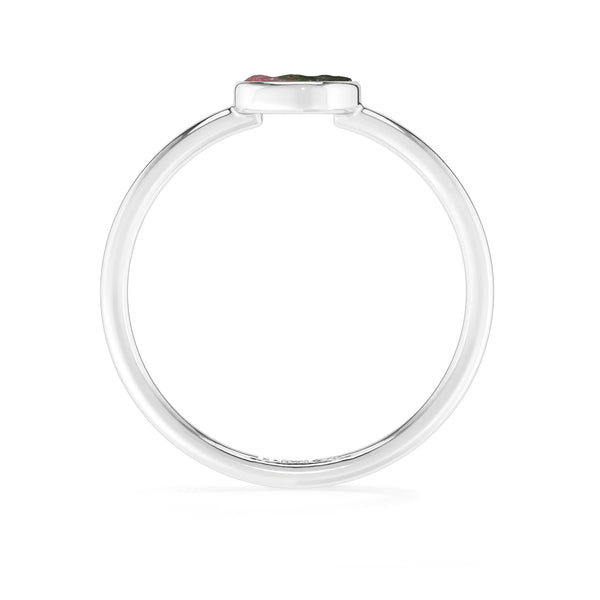 watermelon tourmaline stackable bezel-set ring