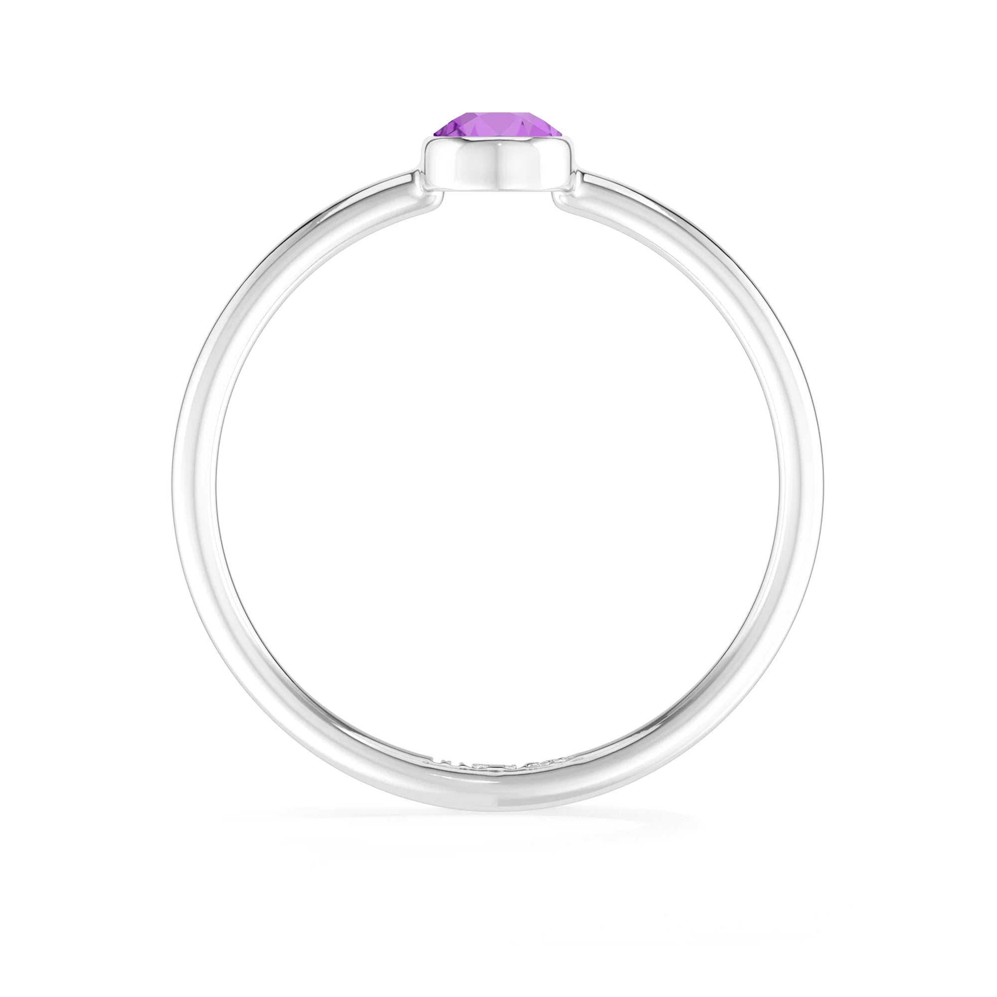 amethyst stackable bezel-set ring