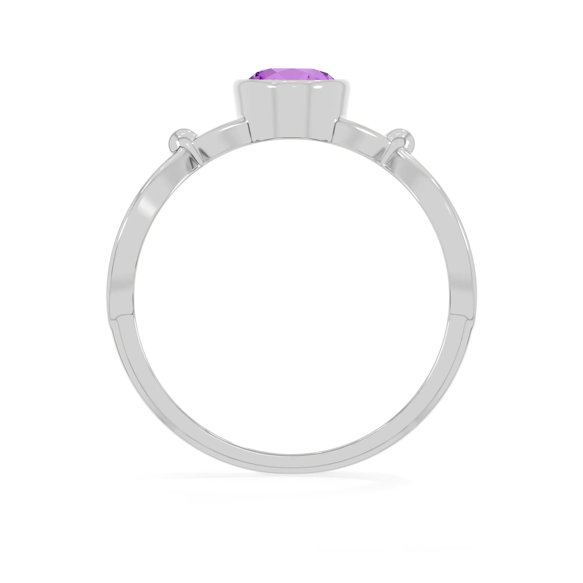 amethyst stackable bezel-set ring