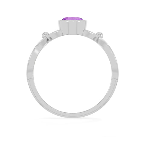 amethyst stackable bezel-set ring