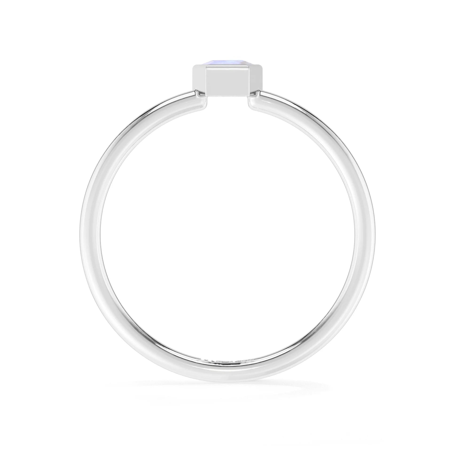 rainbow moonstone bezel-set ring