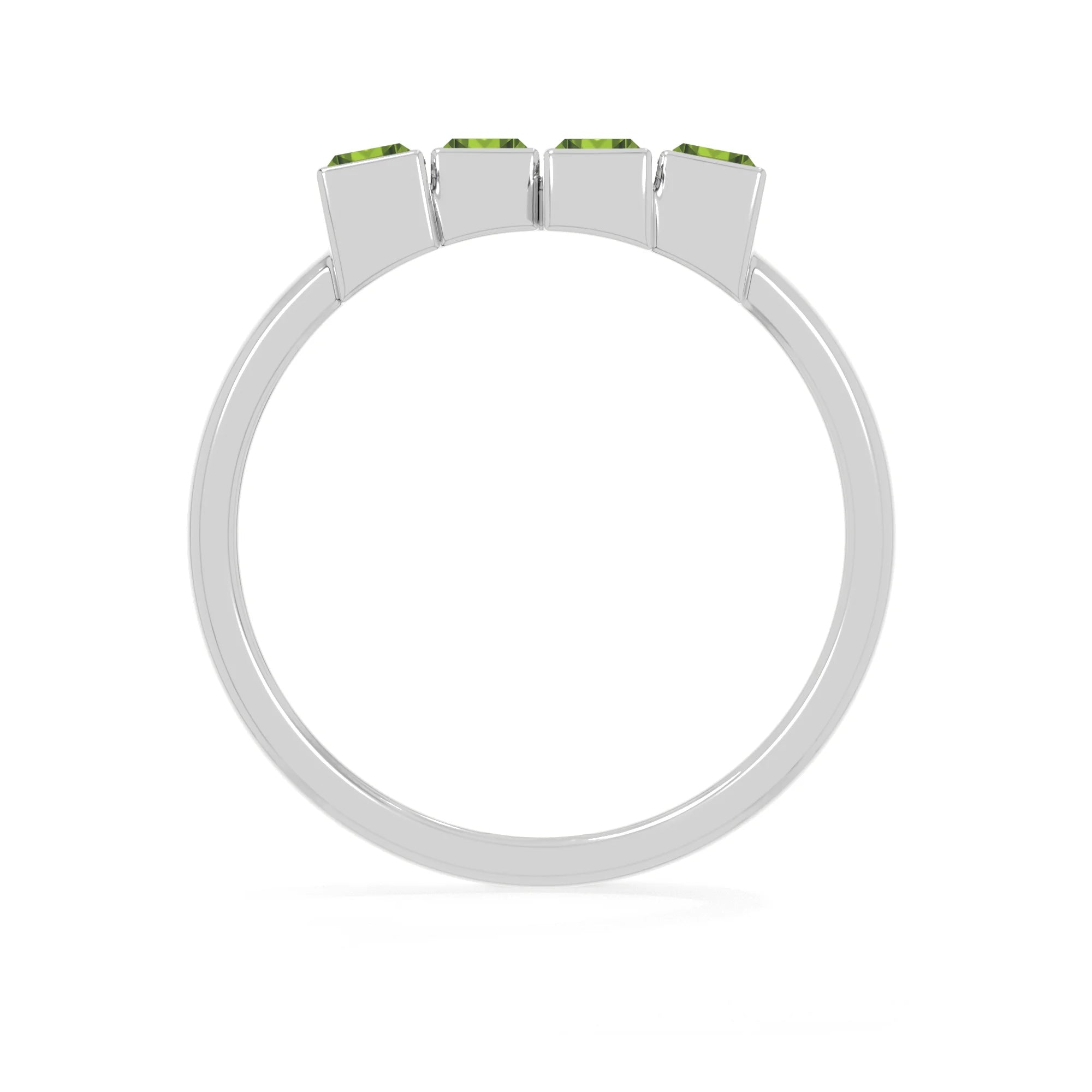 natural peridot ring for women in sterling silver