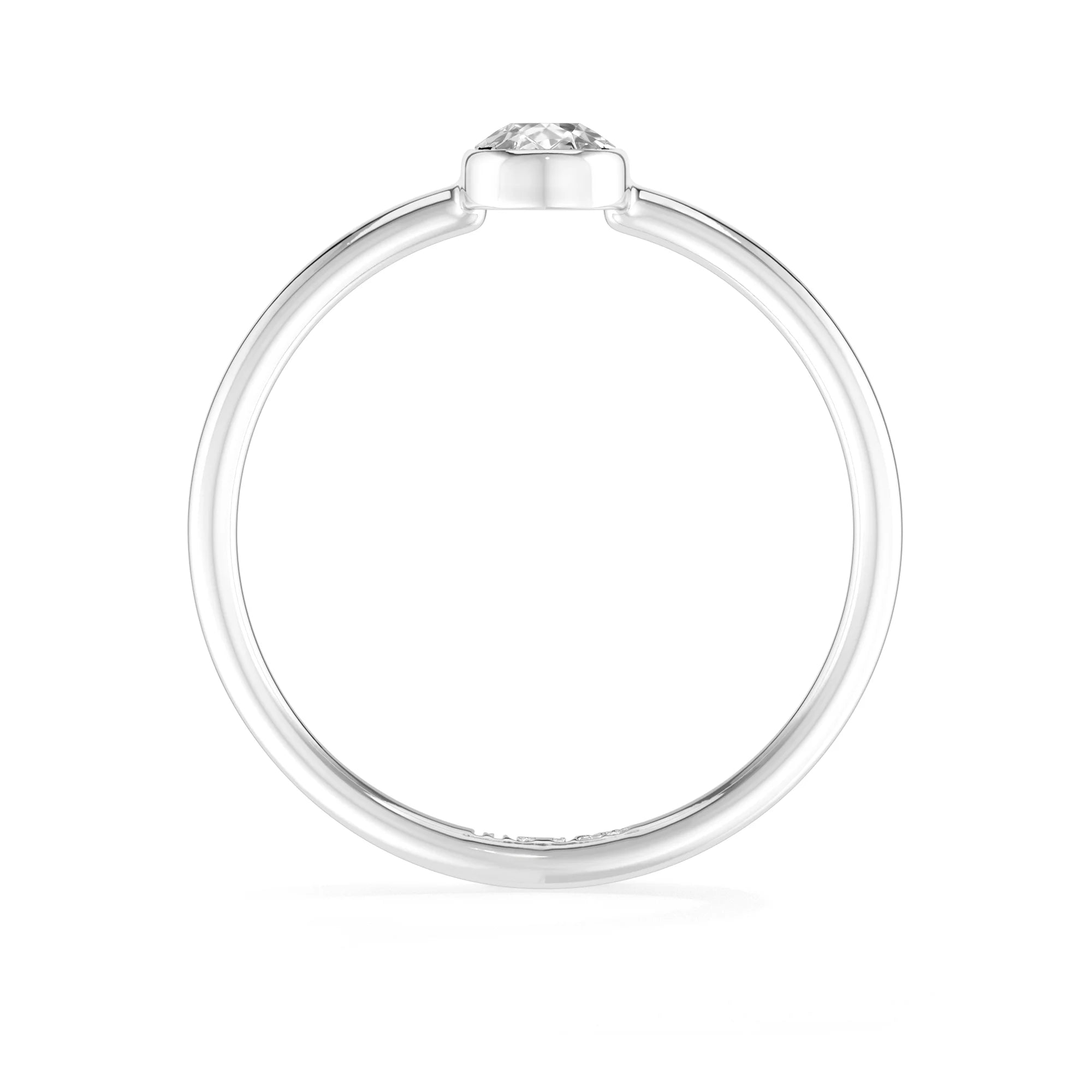 white topaz stackable bezel-set ring