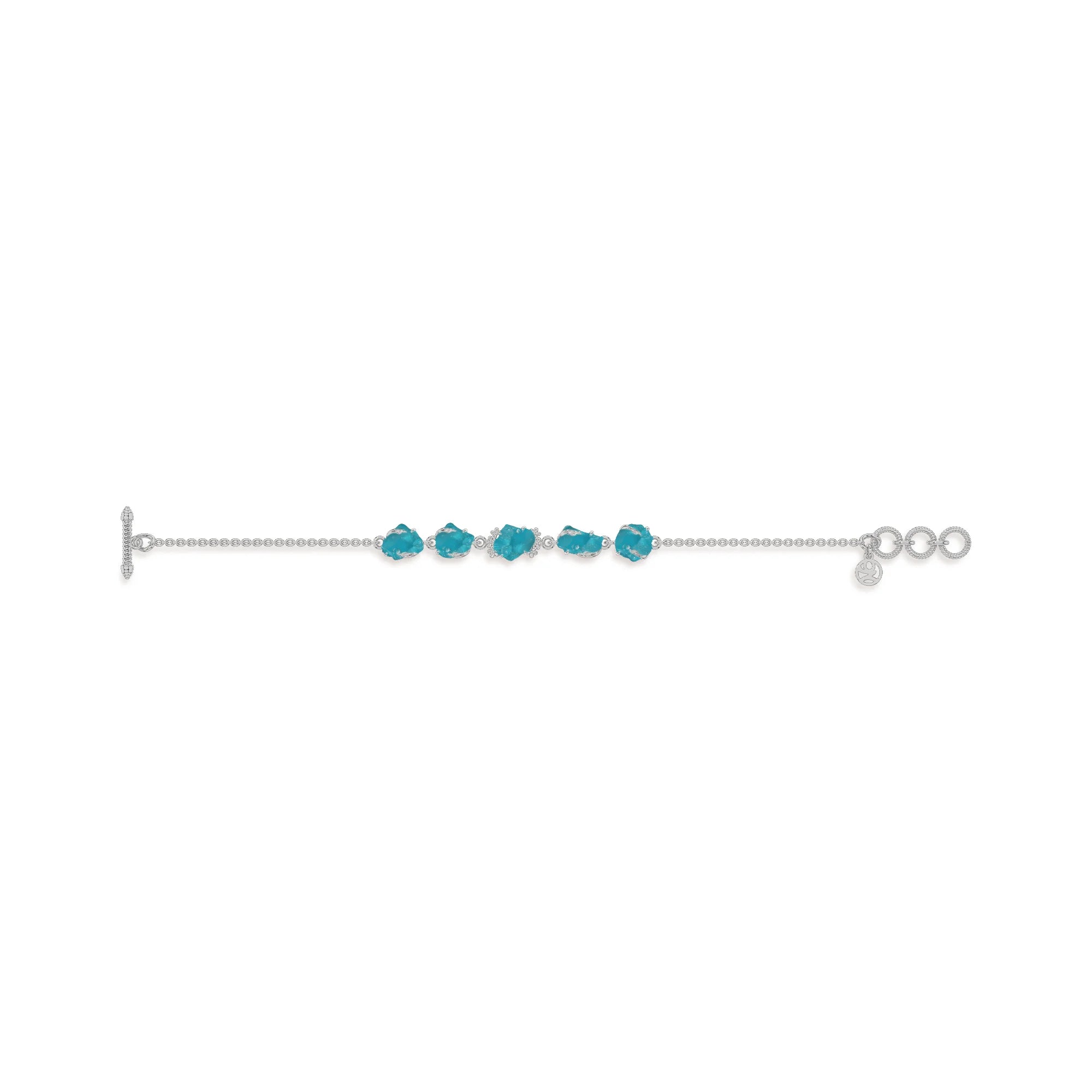 paraiba apatite rough bracelet