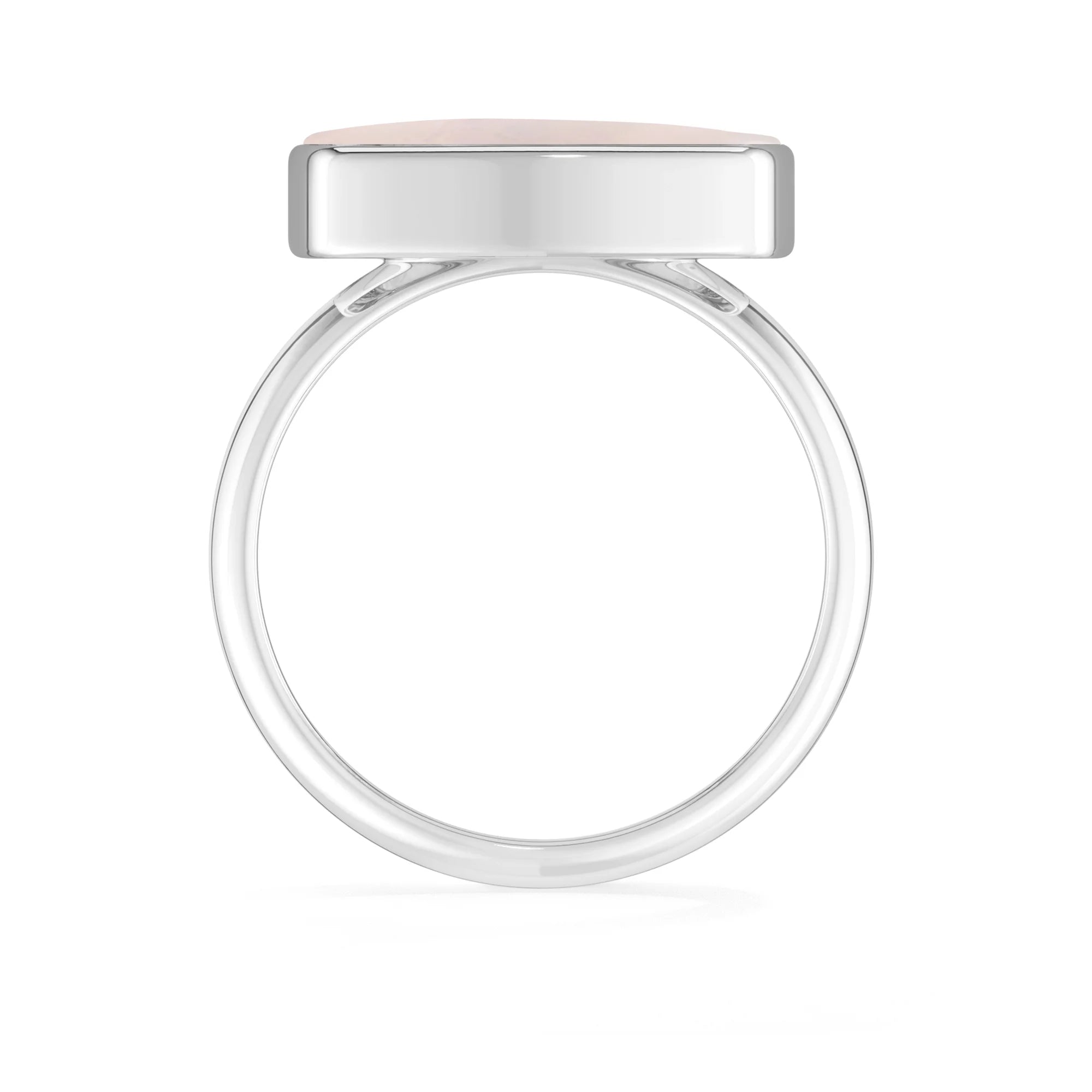 rose-quartz bezel-set ring