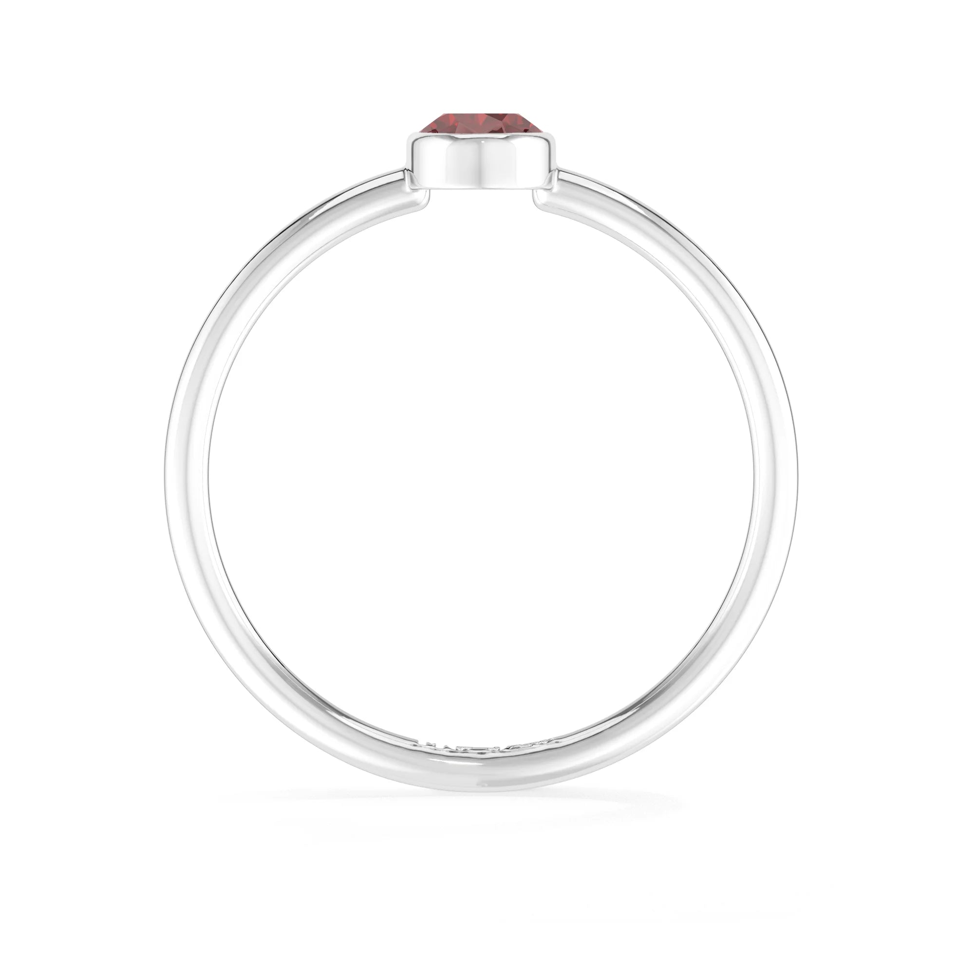 garnet stackable bezel-set ring