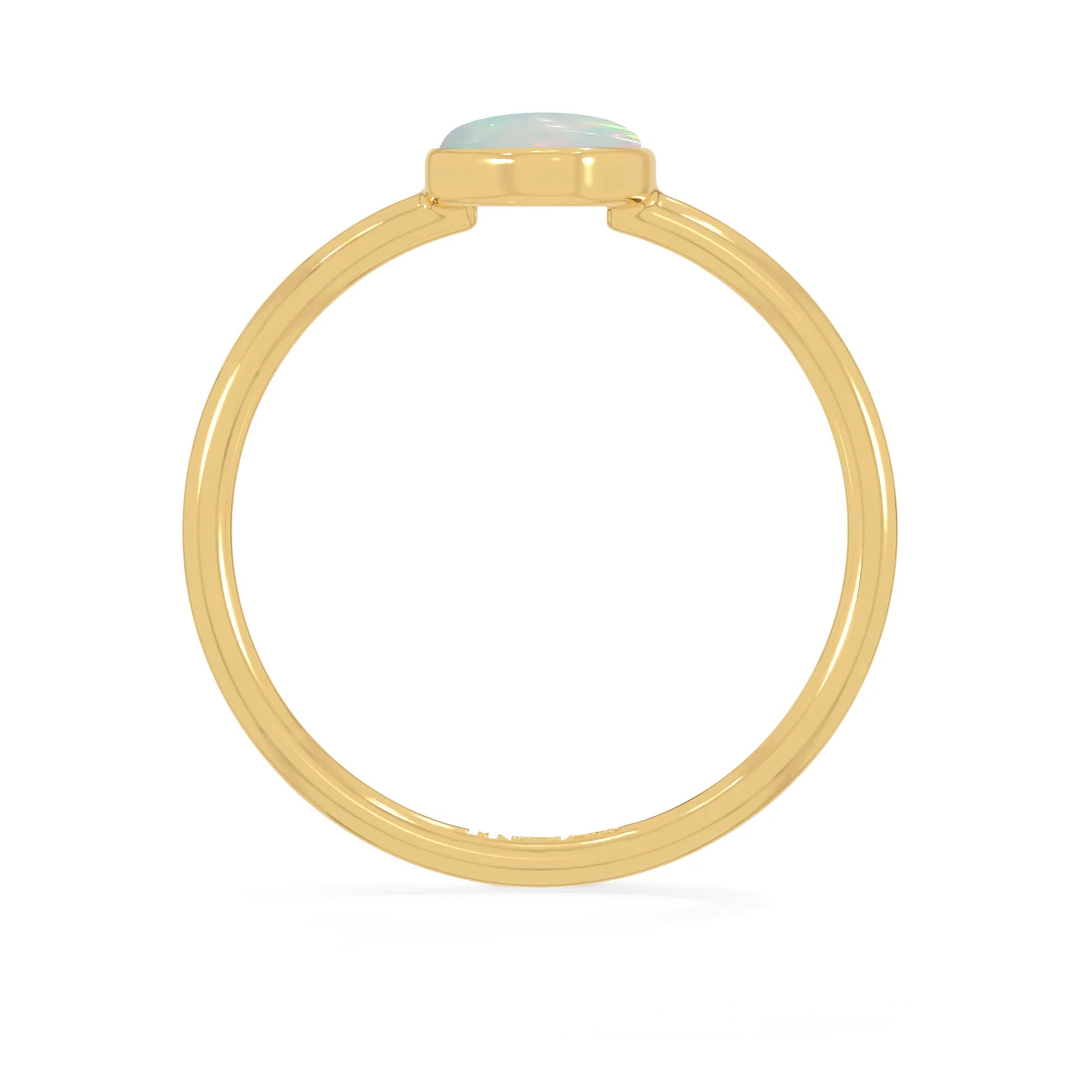 ethiopian opal stackable bezel-set ring
