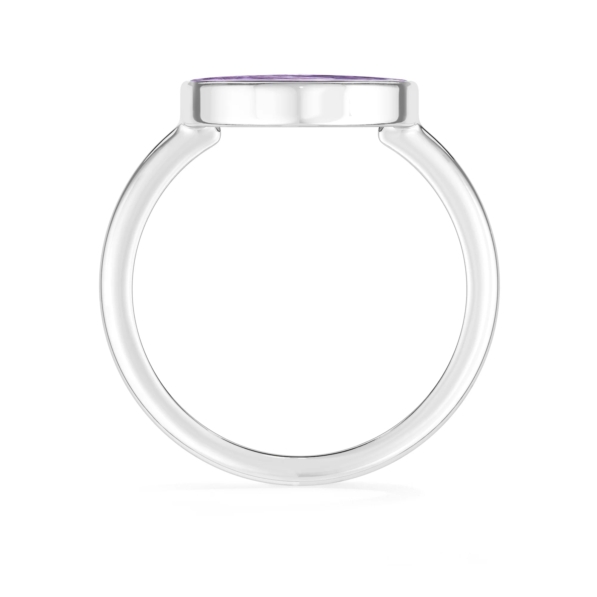 charoite bezel-set ring