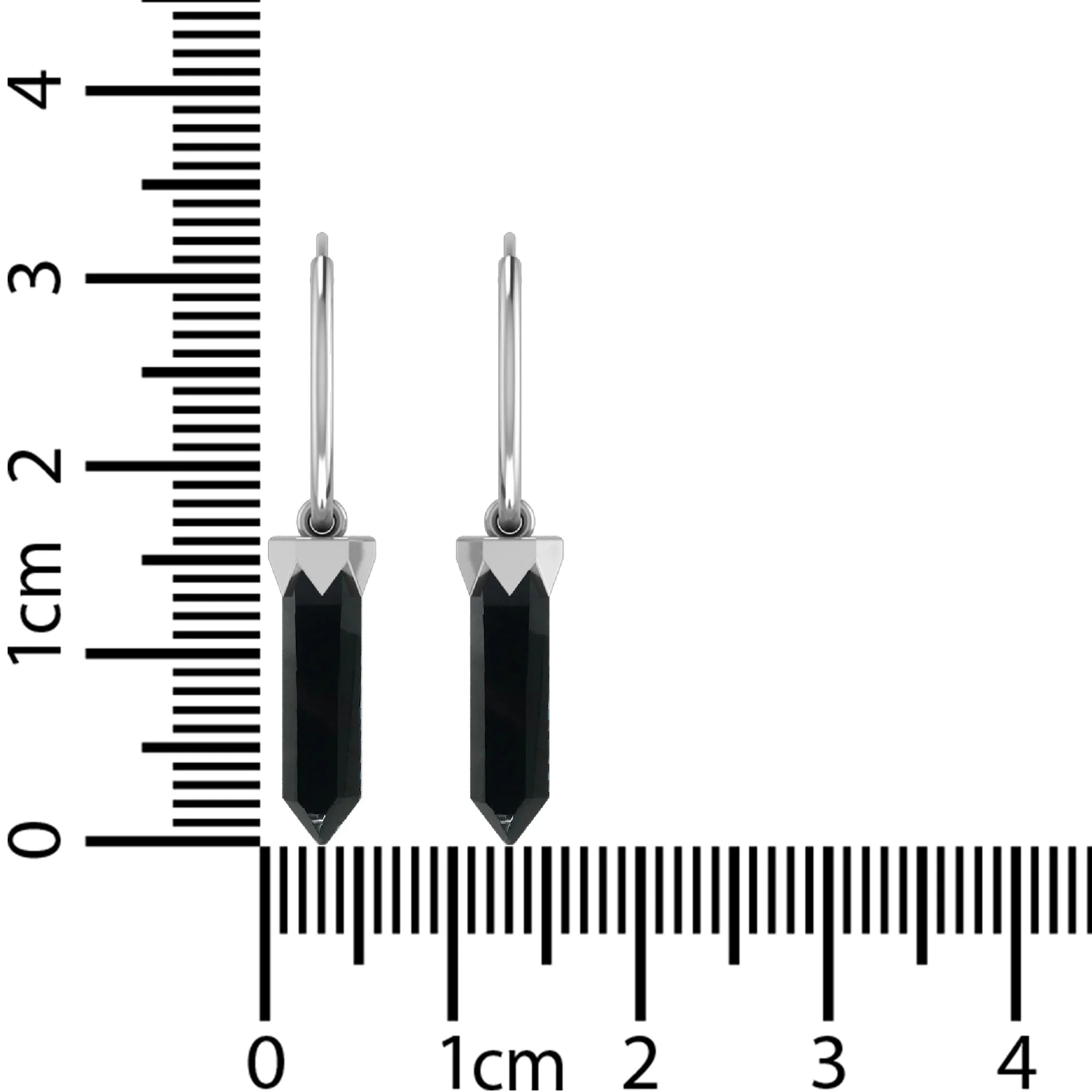 black onyx cut earrings