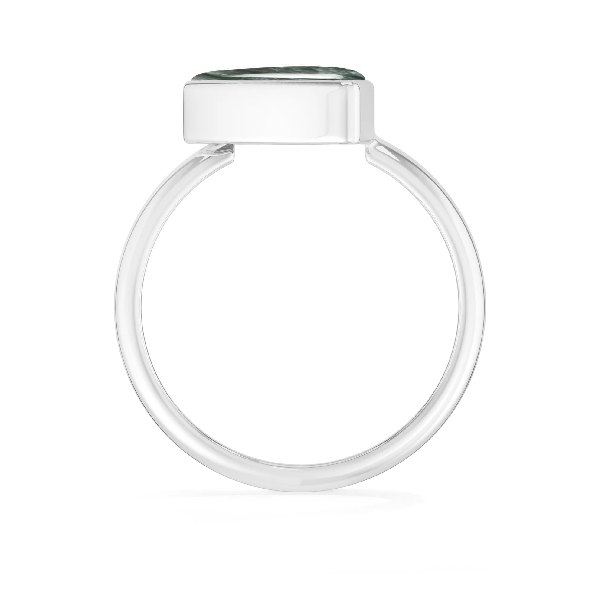 seraphinite bezel-set ring